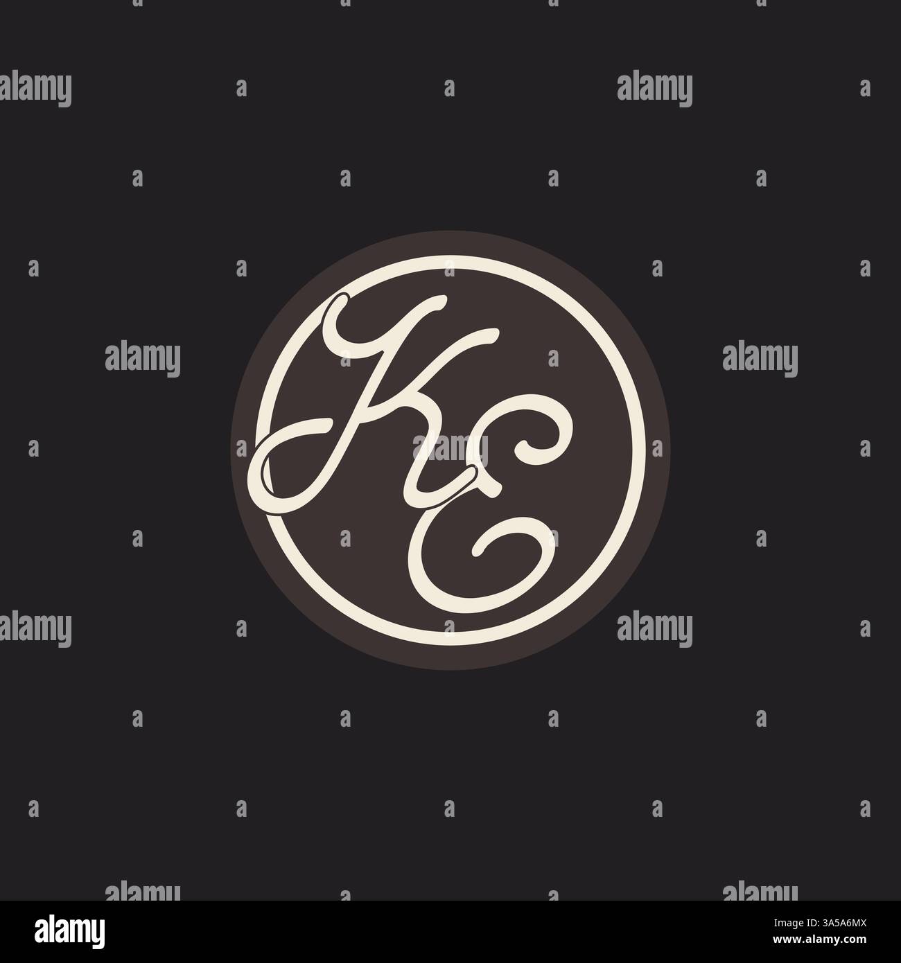 Initial letter KE monogram logo with simple and creative cirle line design ideas vector graphic Stock Vector