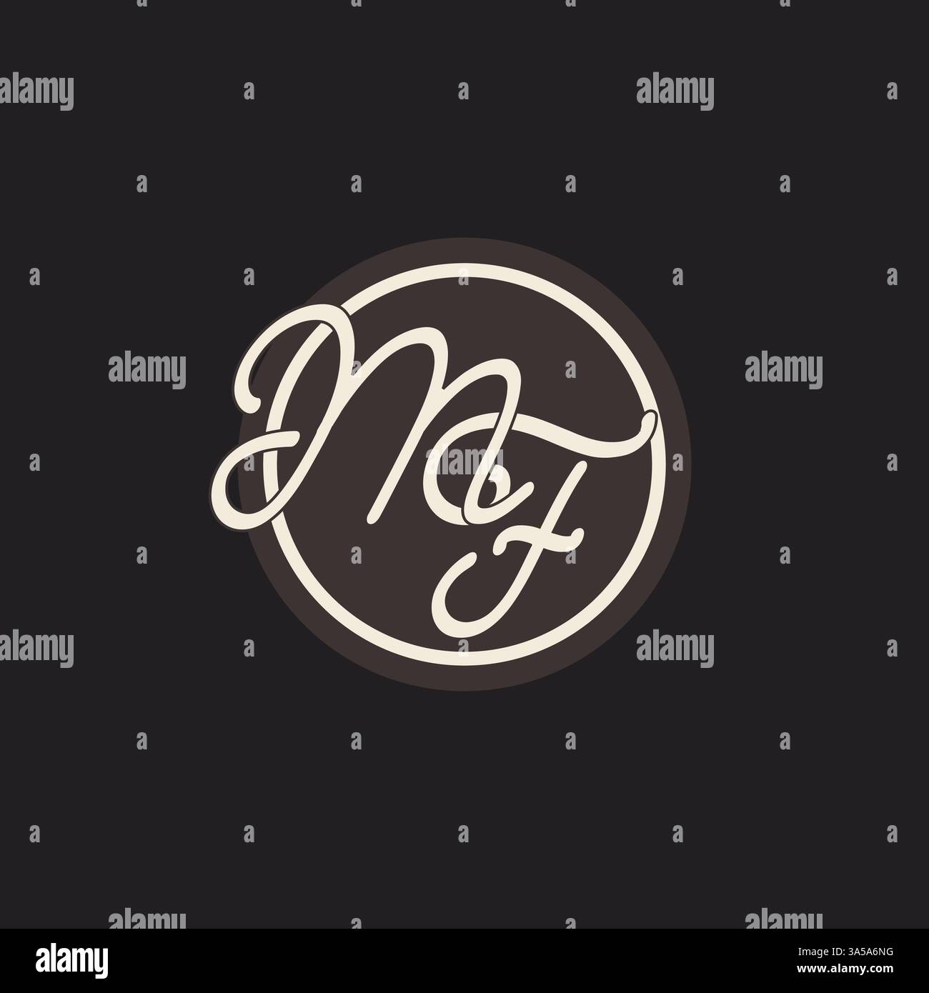 Initial letter MF monogram logo with simple and creative cirle line design ideas vector graphic Stock Vector