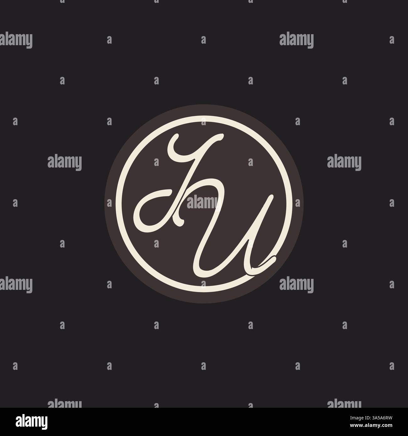 Initial letter IU monogram logo with simple and creative cirle line design ideas vector graphic Stock Vector