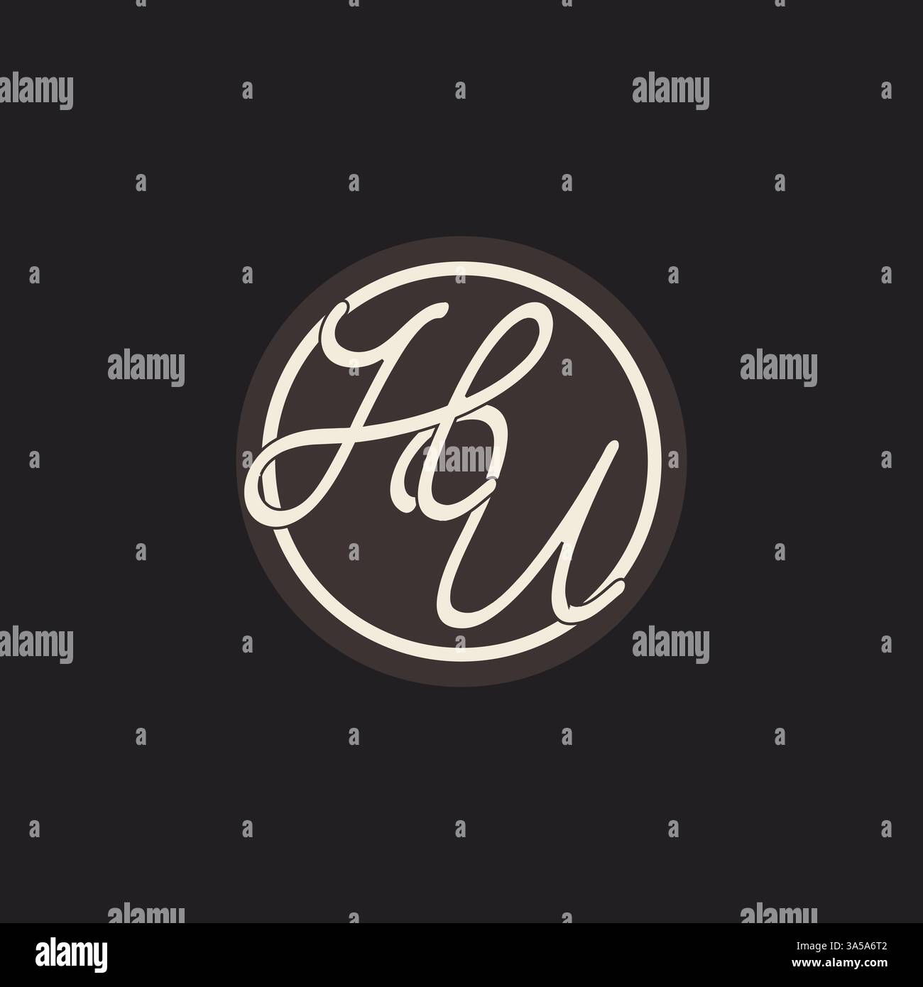 Initial letter HU monogram logo with simple and creative cirle line design ideas vector graphic Stock Vector