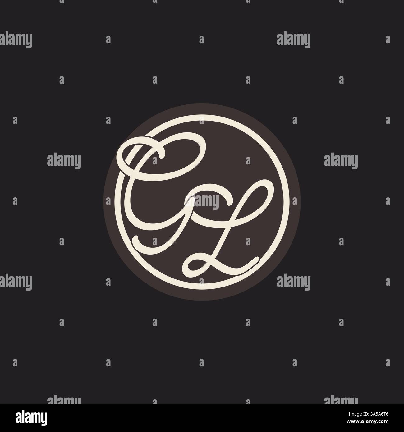 Initial letter GL monogram logo with simple and creative cirle line design ideas vector graphic Stock Vector
