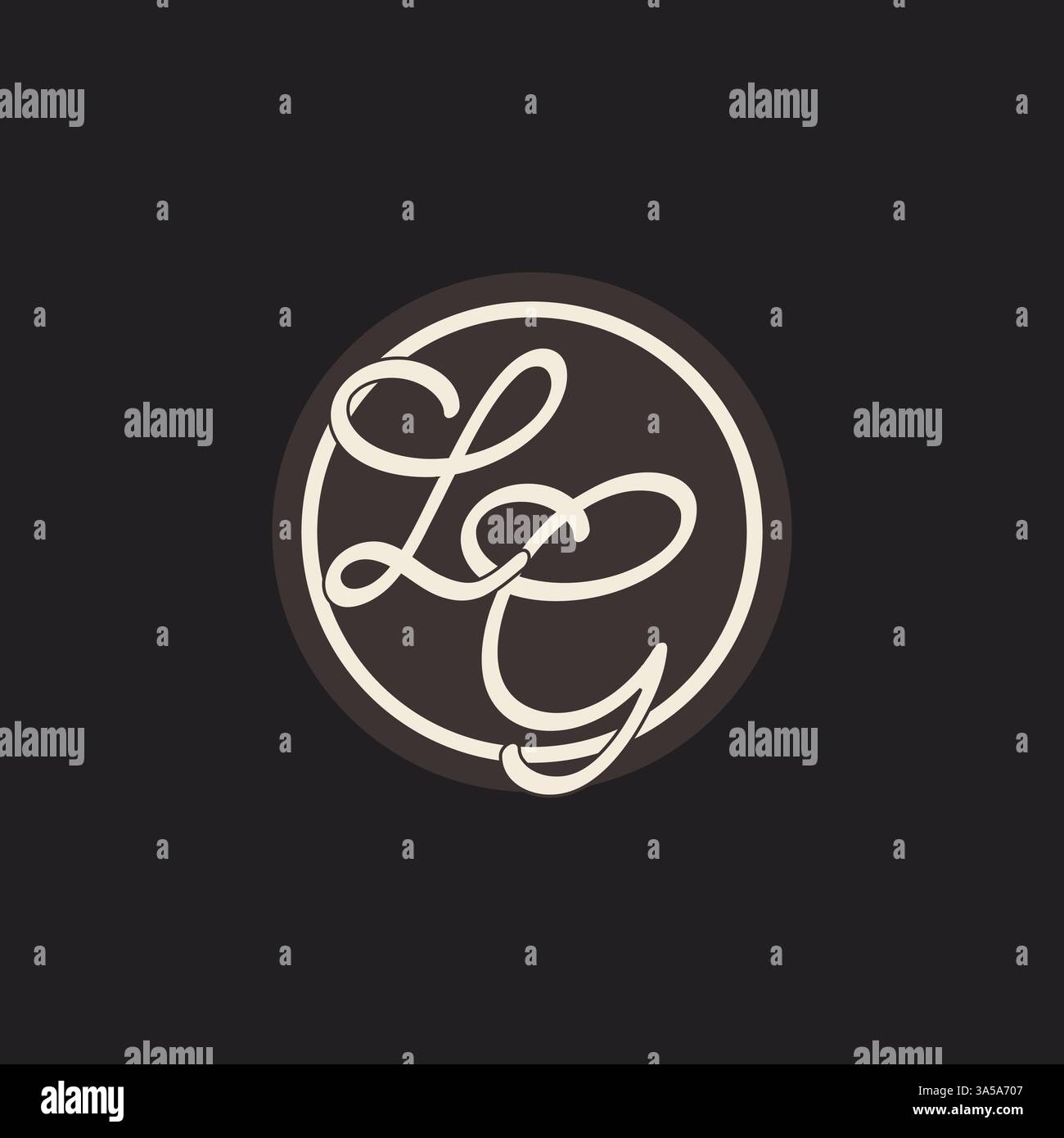 Initial letter LG monogram logo with simple and creative cirle line ...