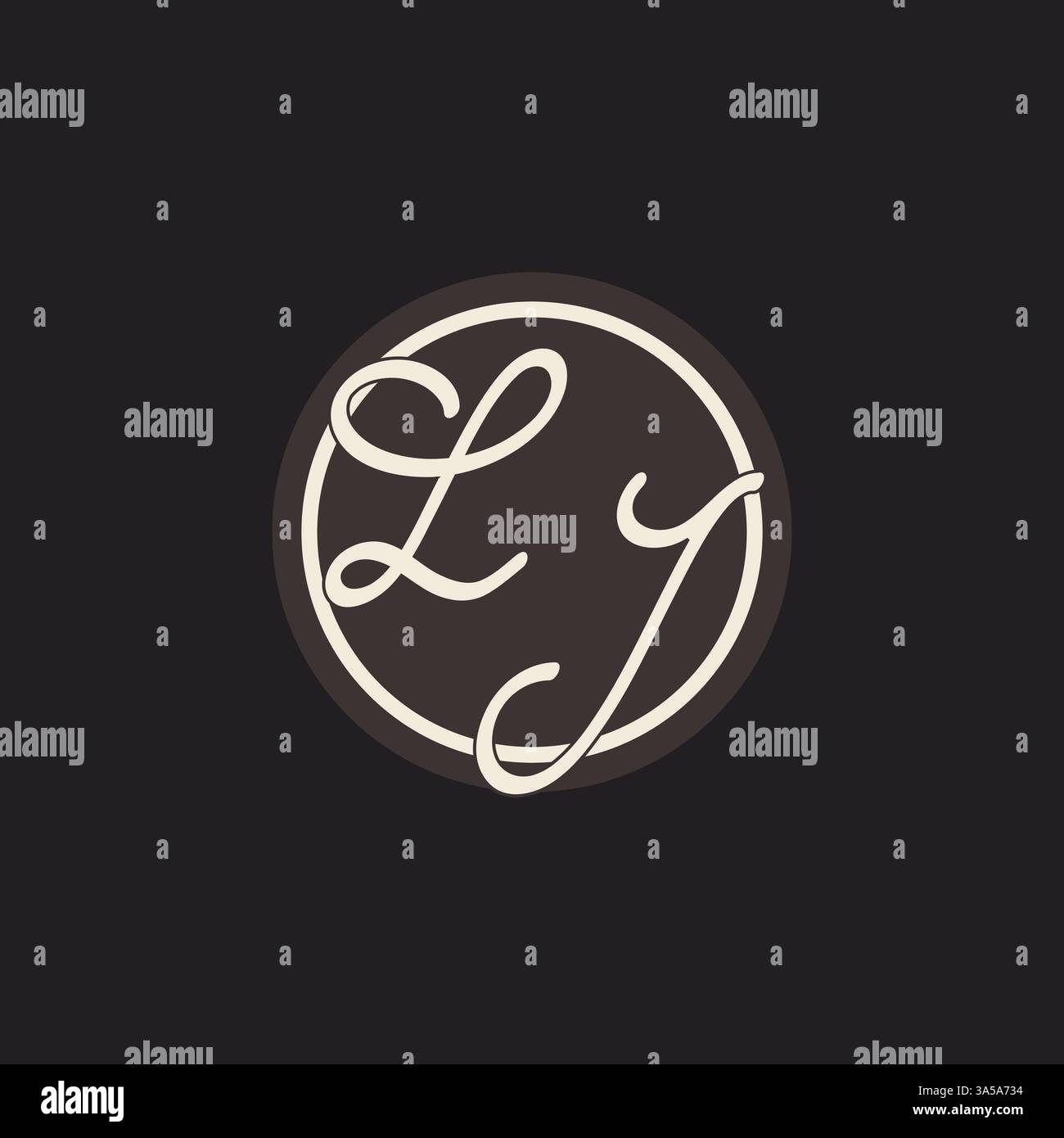 Initial letter LJ monogram logo with simple and creative cirle line design ideas vector graphic Stock Vector