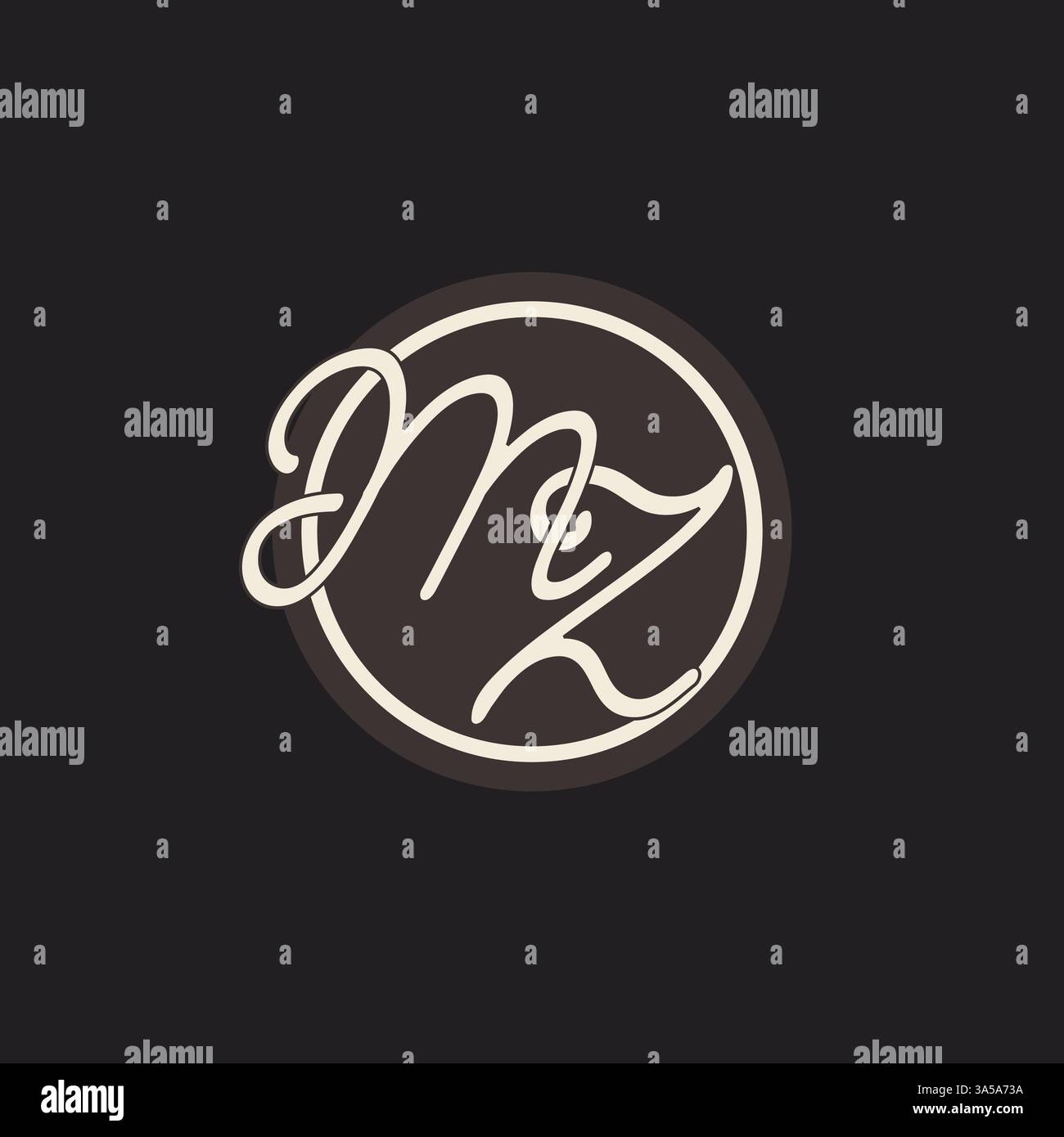 Initial letter MZ monogram logo with simple and creative cirle line design ideas vector graphic Stock Vector