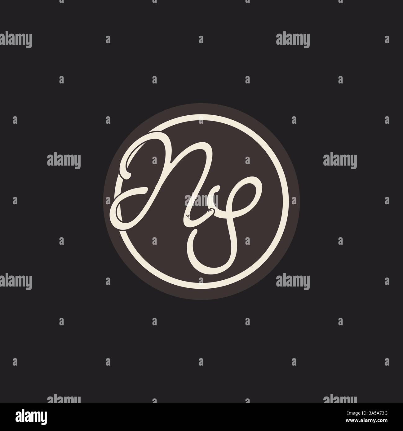 Initial letter NS monogram logo with simple and creative cirle line design ideas vector graphic Stock Vector