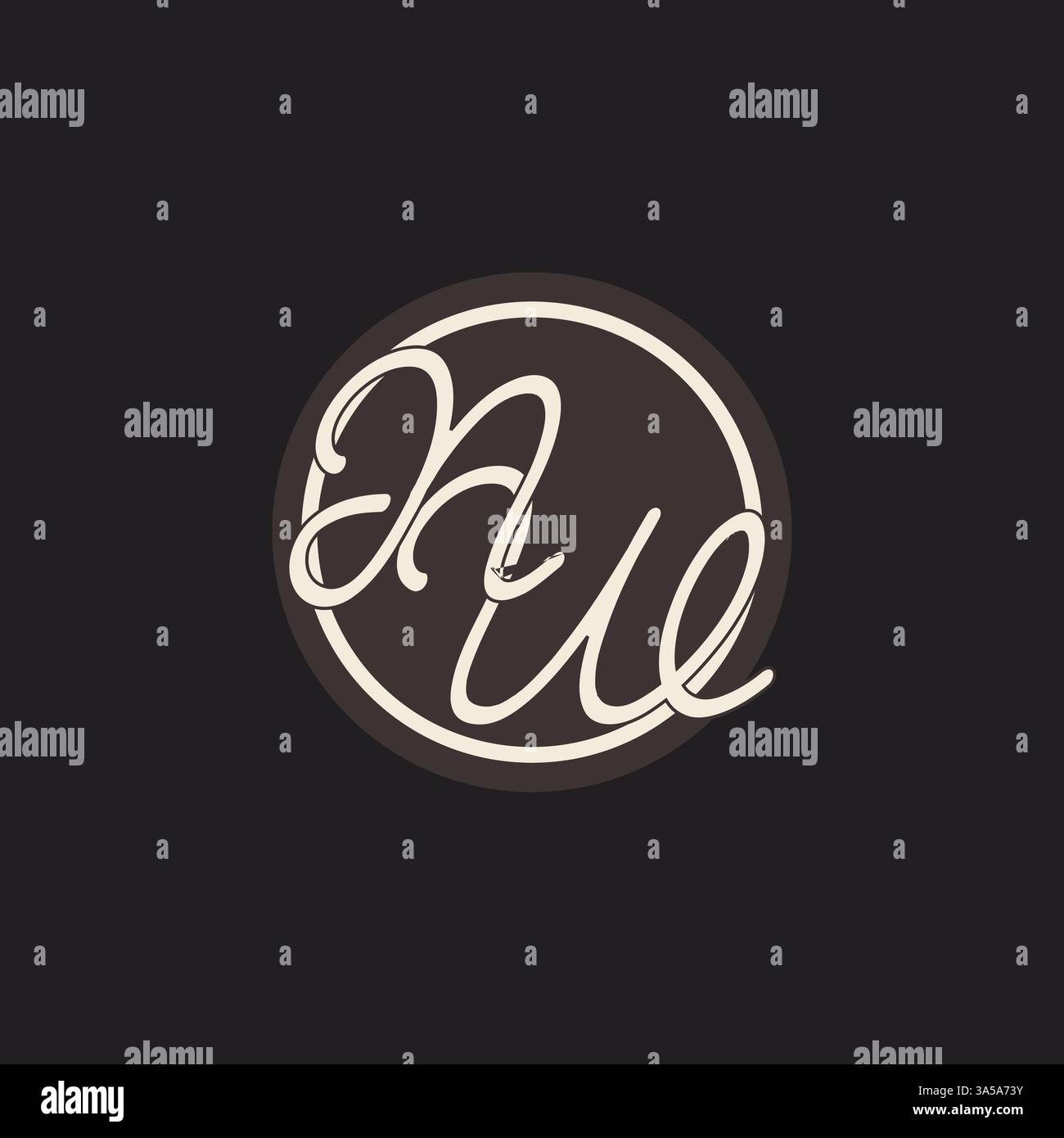 Initial letter NW monogram logo with simple and creative cirle line design ideas vector graphic Stock Vector
