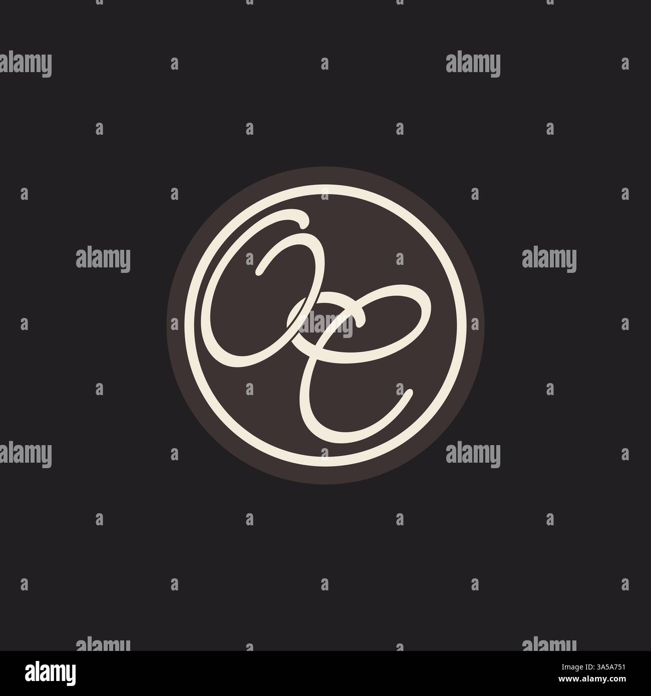 Initial letter OC monogram logo with simple and creative cirle line design ideas vector graphic Stock Vector