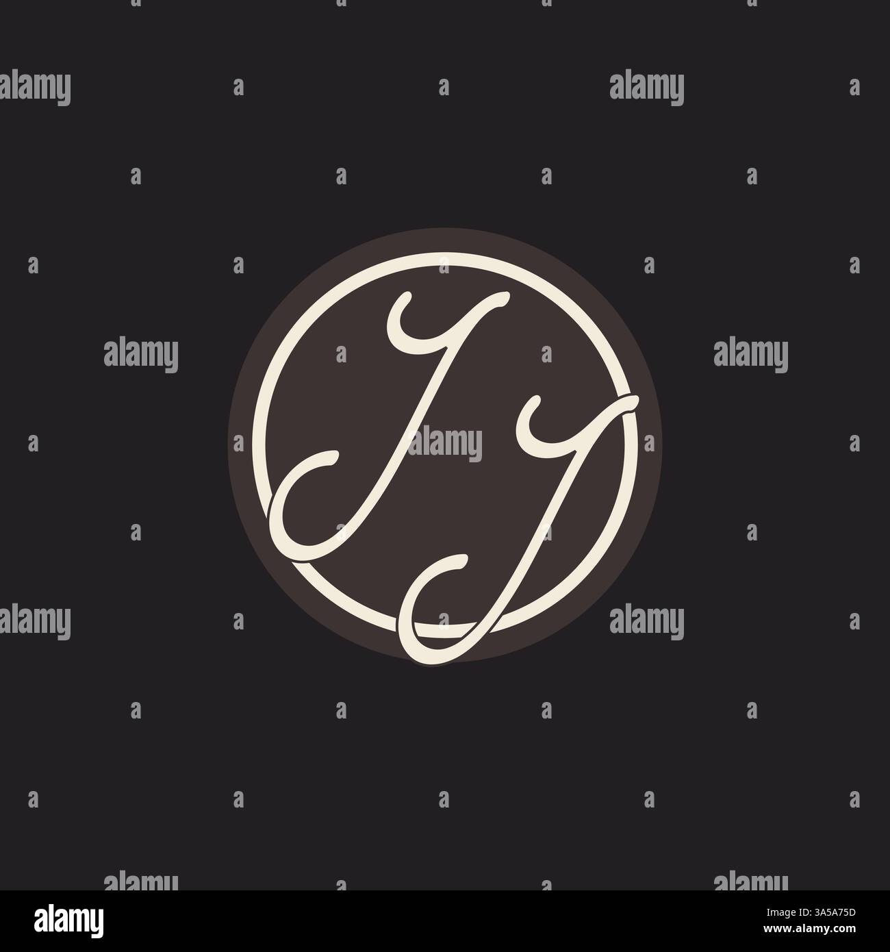 Initial letter JJ monogram logo with simple and creative cirle line design ideas vector graphic Stock Vector
