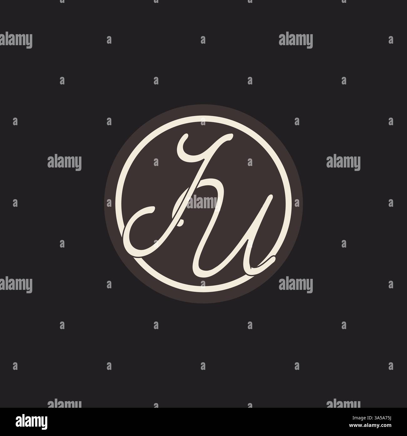 Initial letter JU monogram logo with simple and creative cirle line design ideas vector graphic Stock Vector