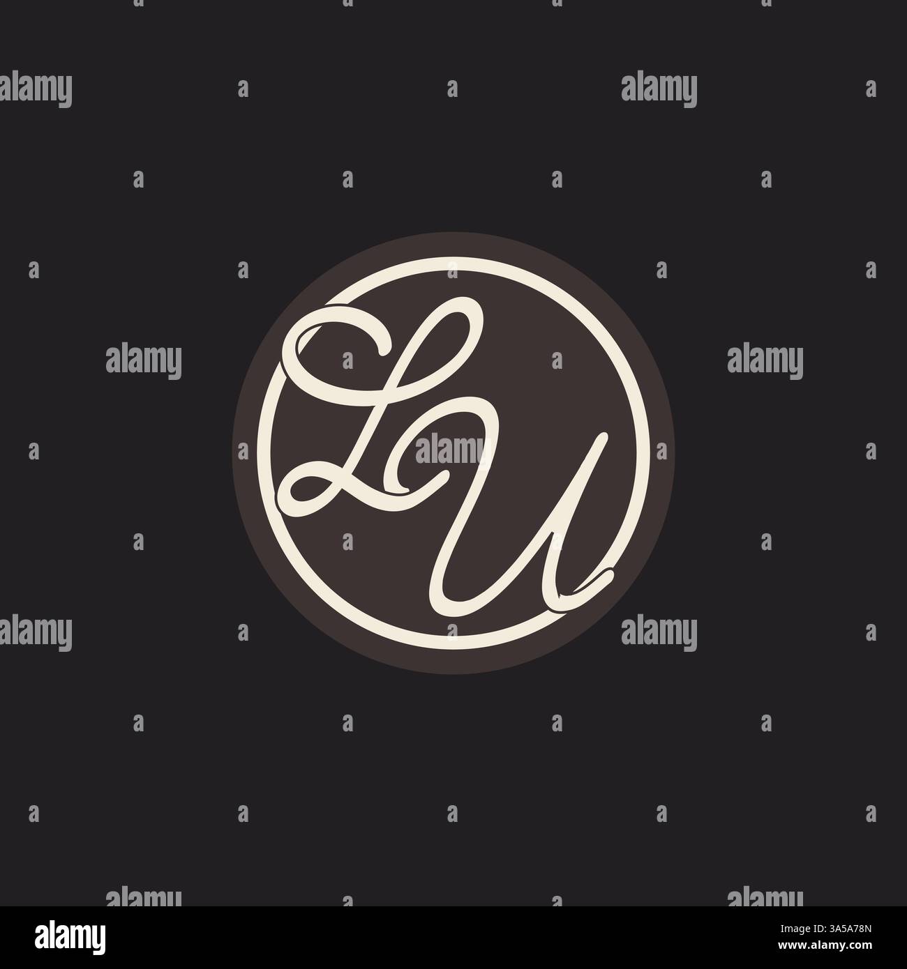 Initial letter LU monogram logo with simple and creative cirle line design ideas vector graphic Stock Vector