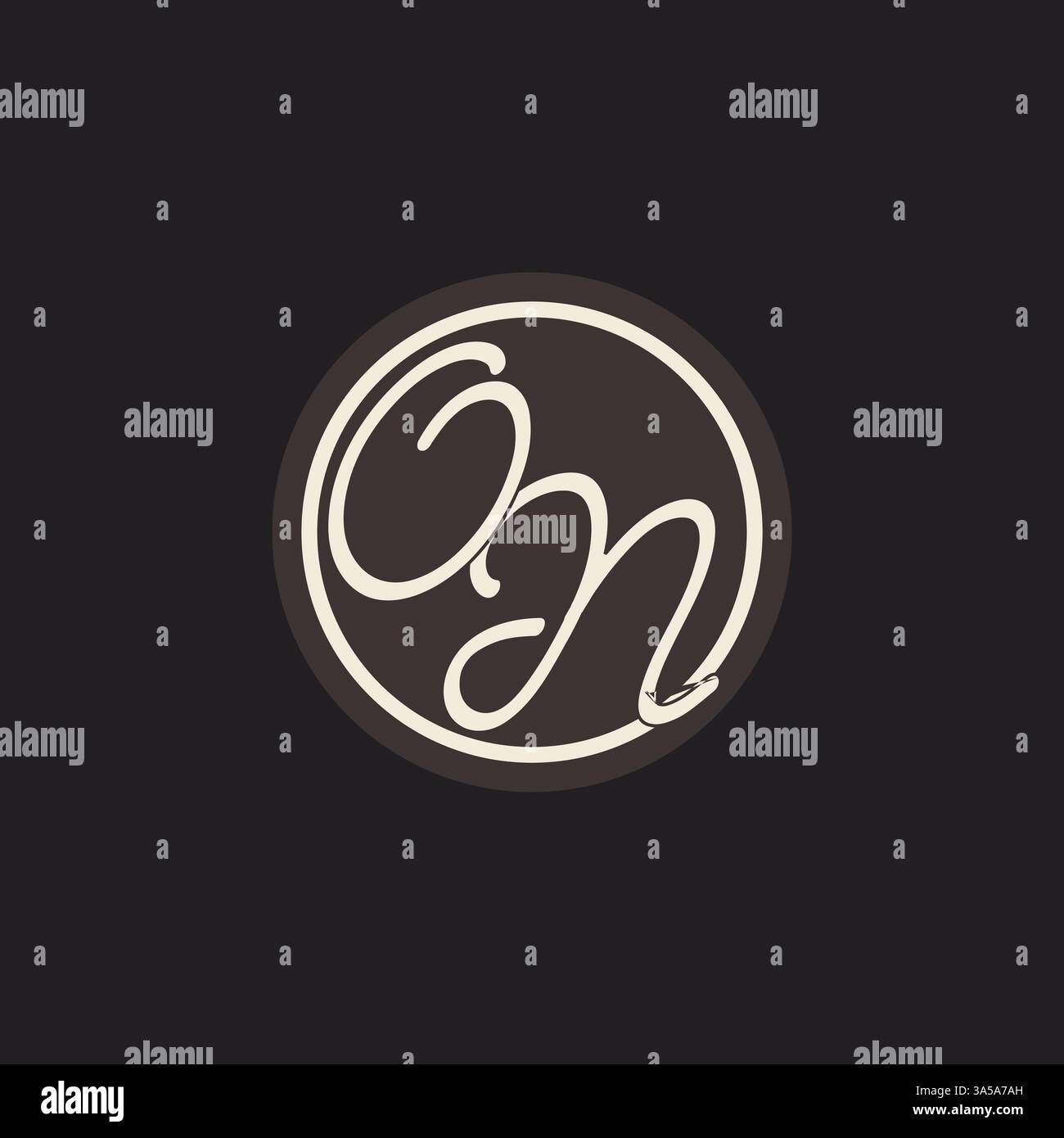 Initial letter ON monogram logo with simple and creative cirle line design ideas vector graphic Stock Vector