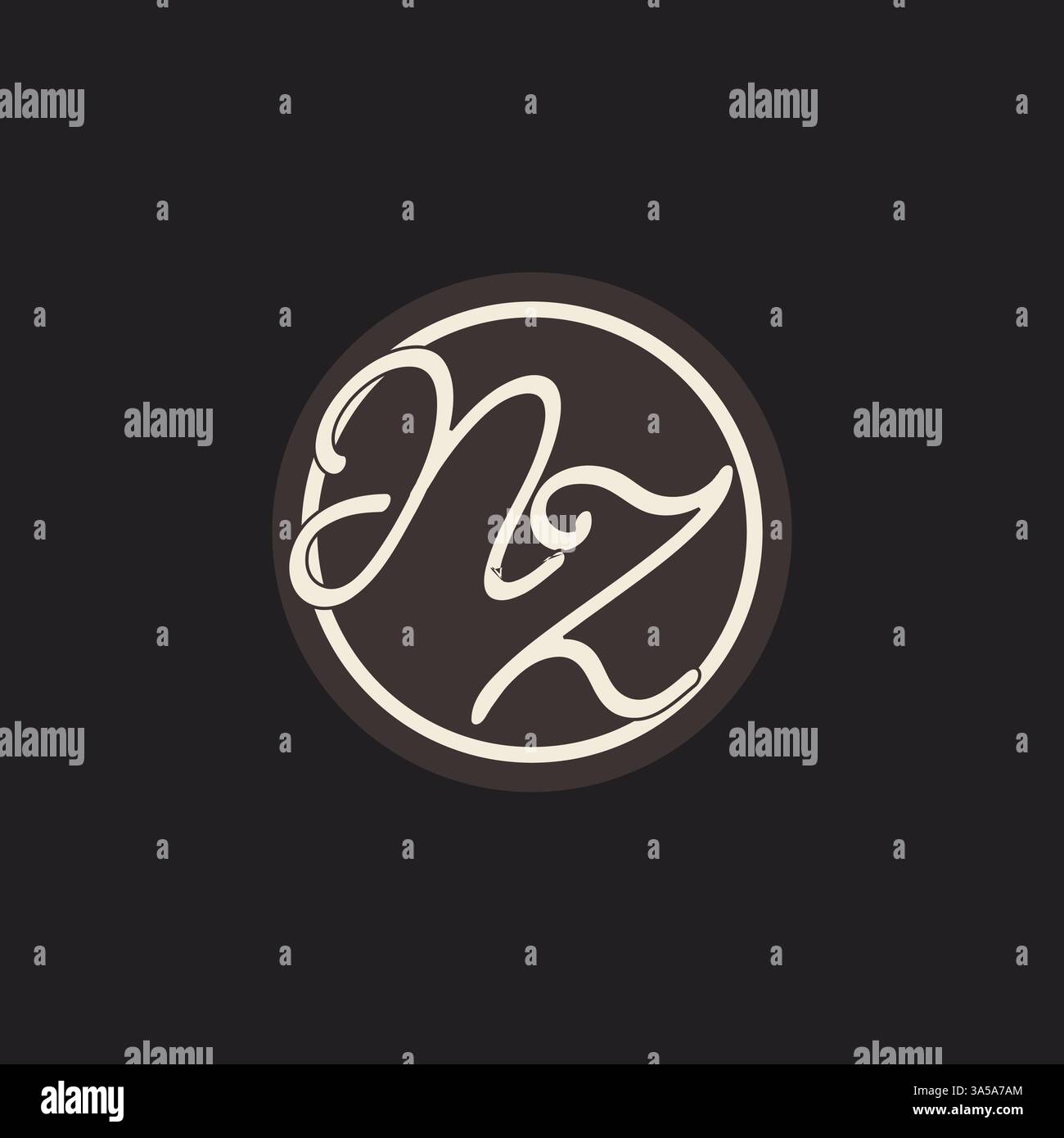 Initial letter NZ monogram logo with simple and creative cirle line design ideas vector graphic Stock Vector
