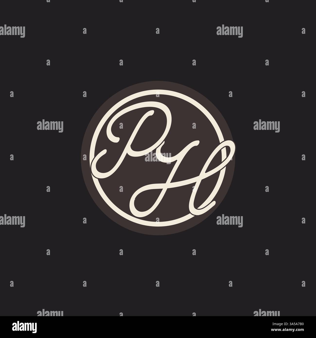 Initial letter PH monogram logo with simple and creative cirle line design ideas vector graphic Stock Vector