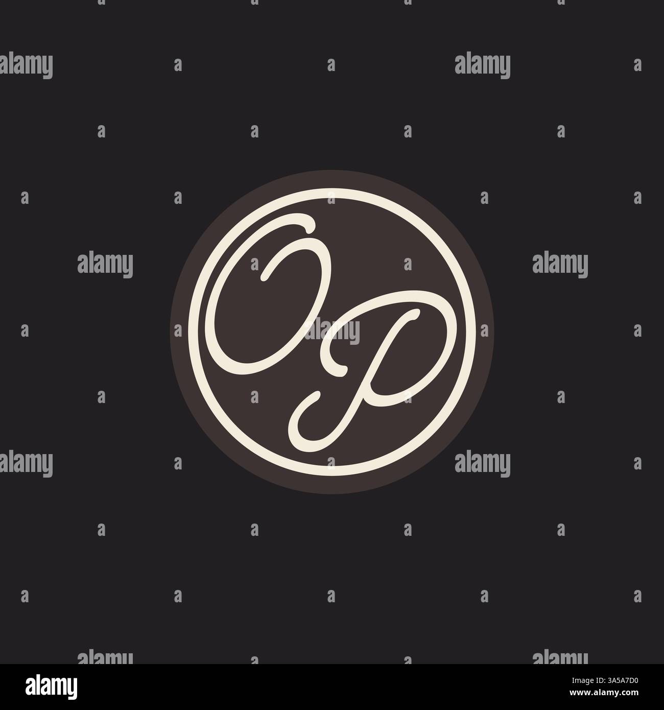 Initial letter OP monogram logo with simple and creative cirle line design ideas vector graphic Stock Vector