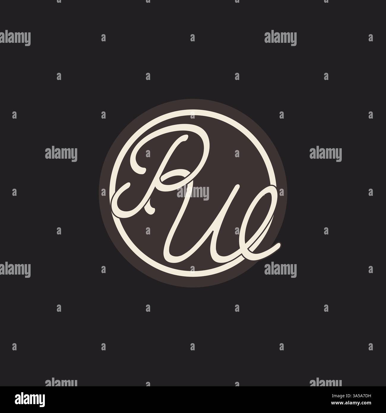 Initial letter PW monogram logo with simple and creative cirle line design ideas vector graphic Stock Vector