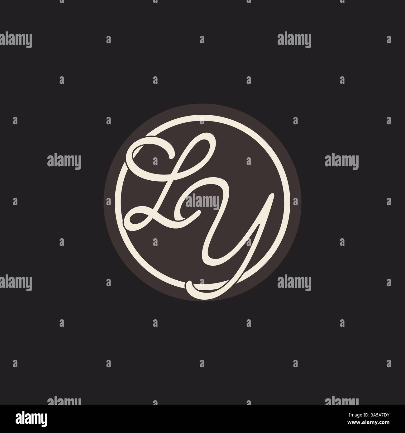 Initial letter LY monogram logo with simple and creative cirle line design ideas vector graphic Stock Vector