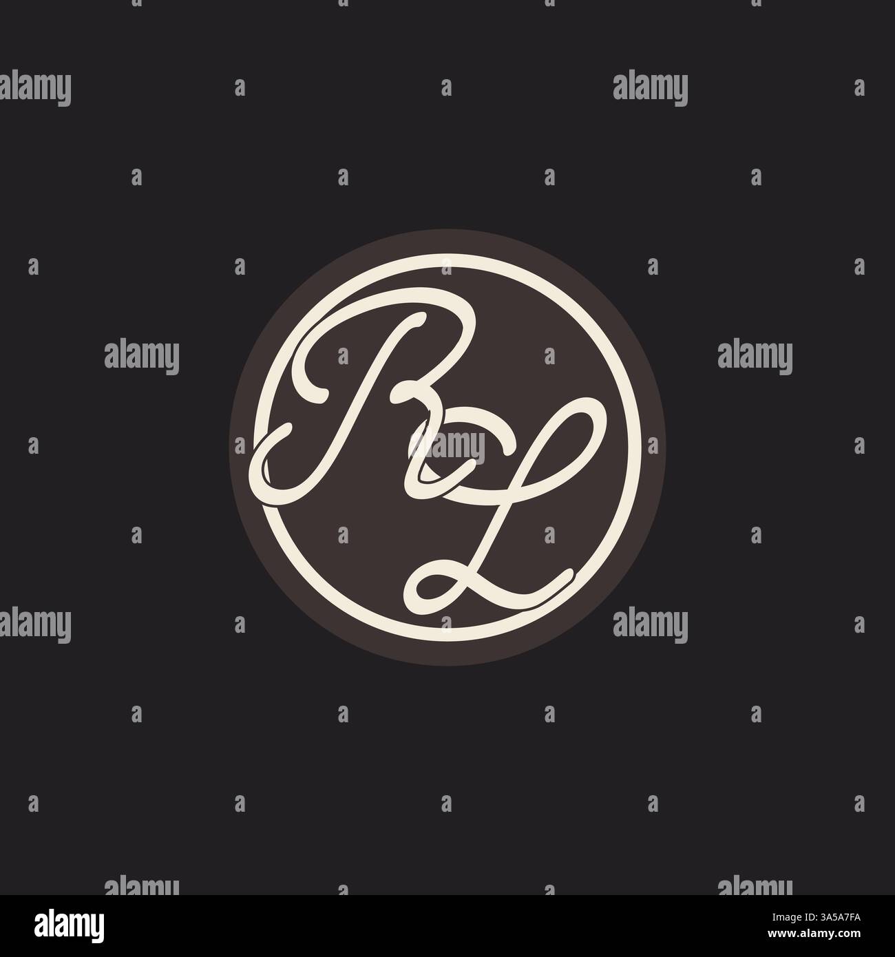Initial letter RL monogram logo with simple and creative cirle line design ideas vector graphic Stock Vector