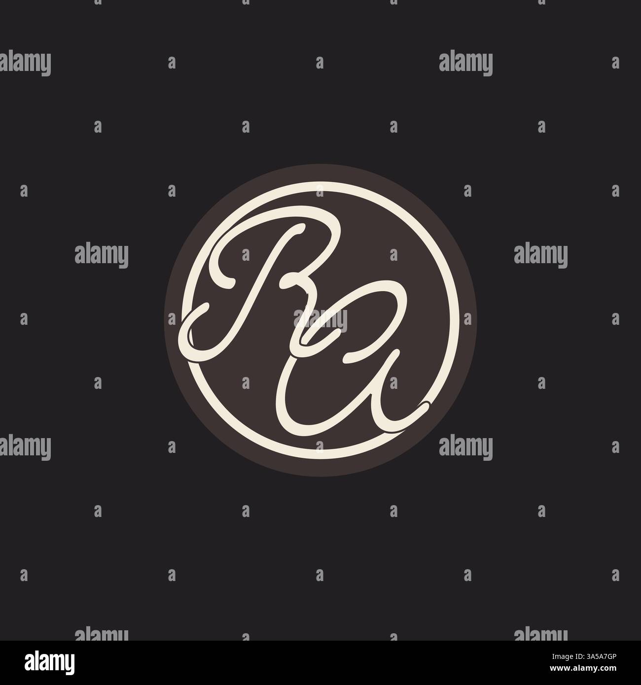 Initial letter RA monogram logo with simple and creative cirle line design ideas vector graphic Stock Vector