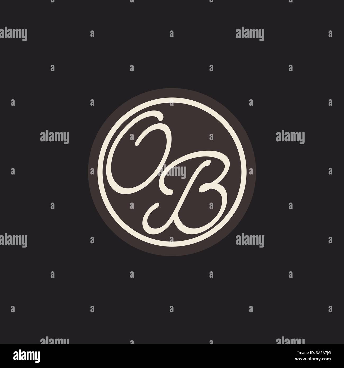 Initial letter OB monogram logo with simple and creative cirle line design ideas vector graphic Stock Vector