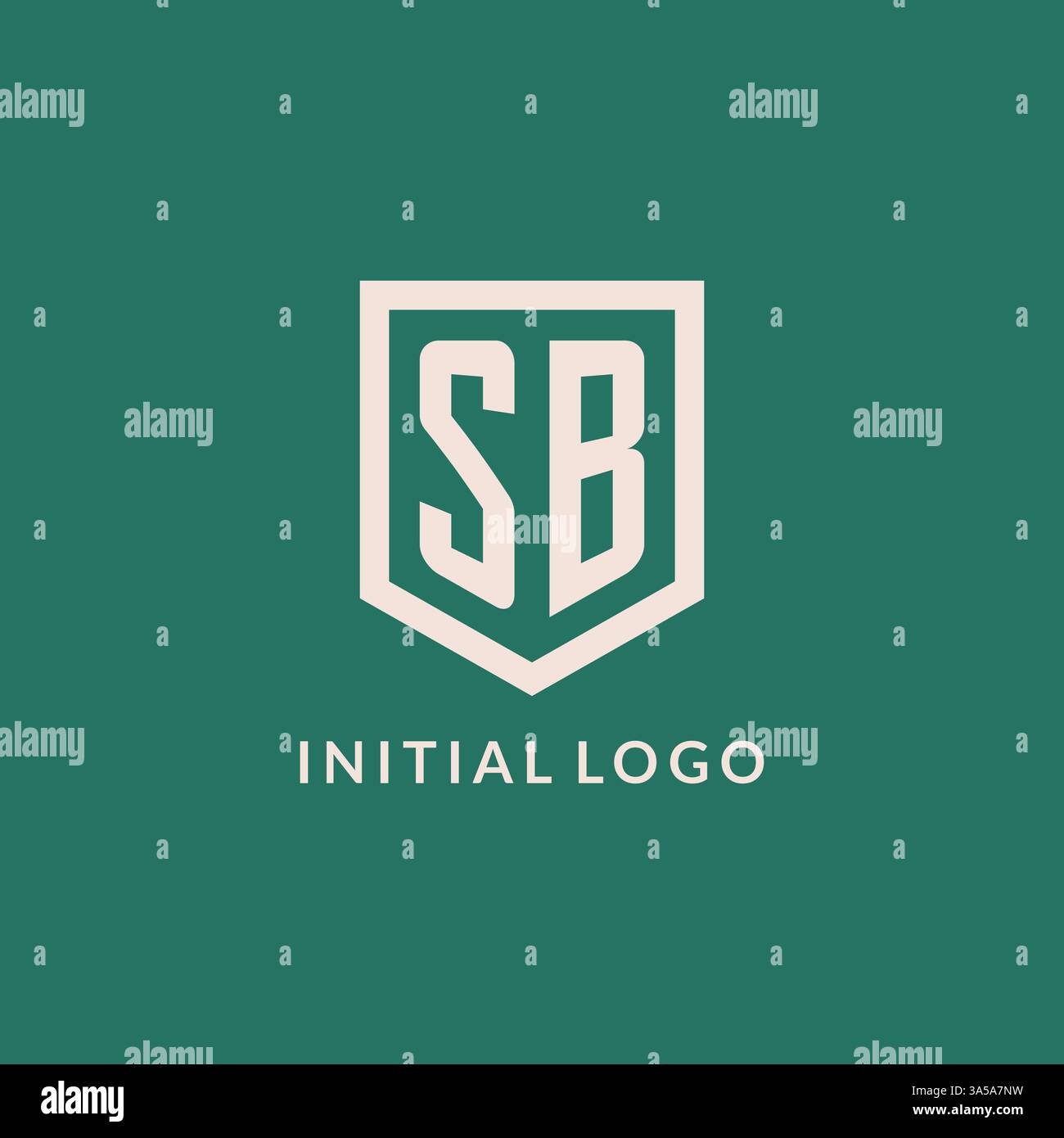 SB initial logo monogram shield geometric shape design vector graphic Stock Vector