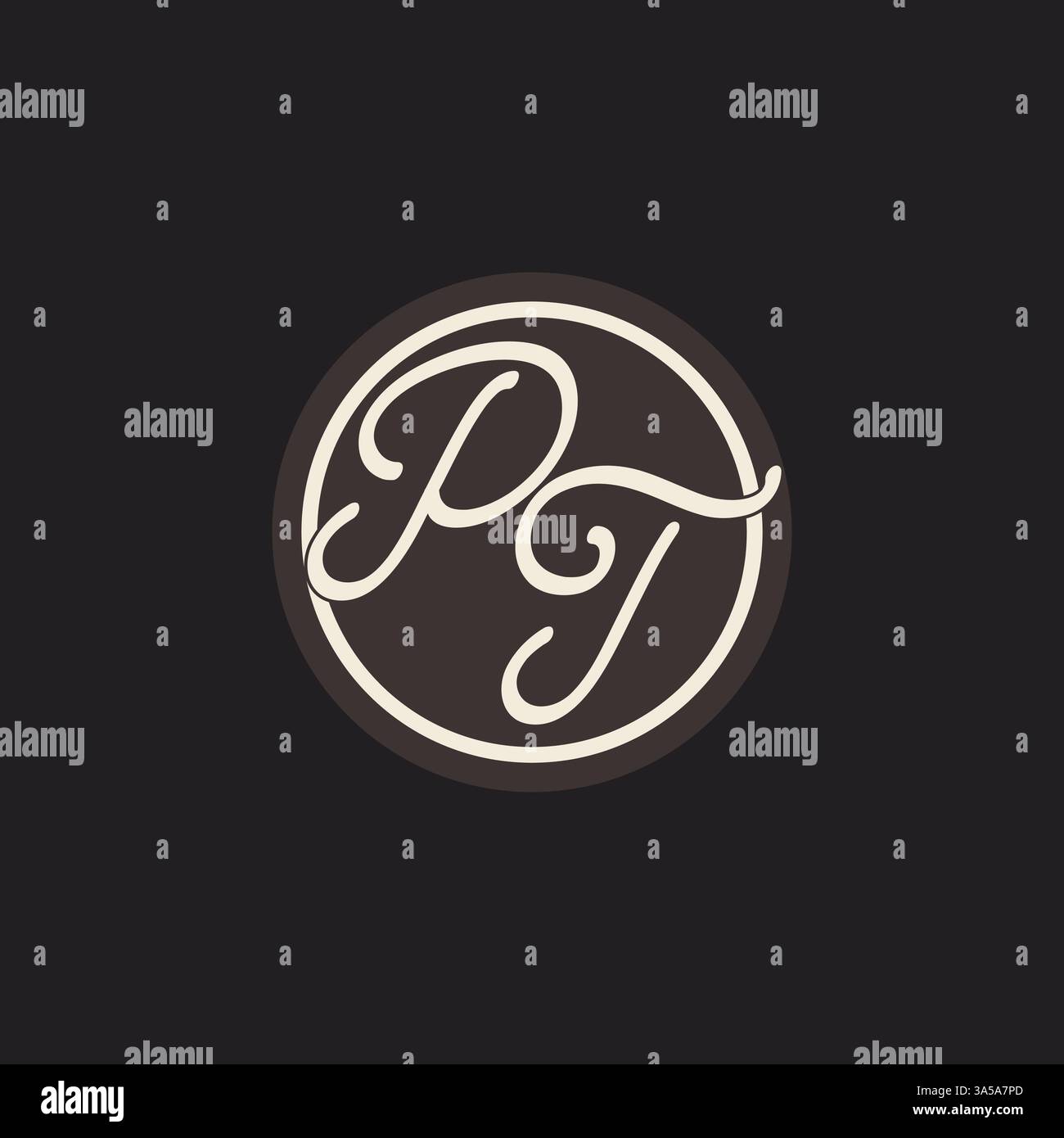 Initial letter PT monogram logo with simple and creative cirle line design ideas vector graphic Stock Vector
