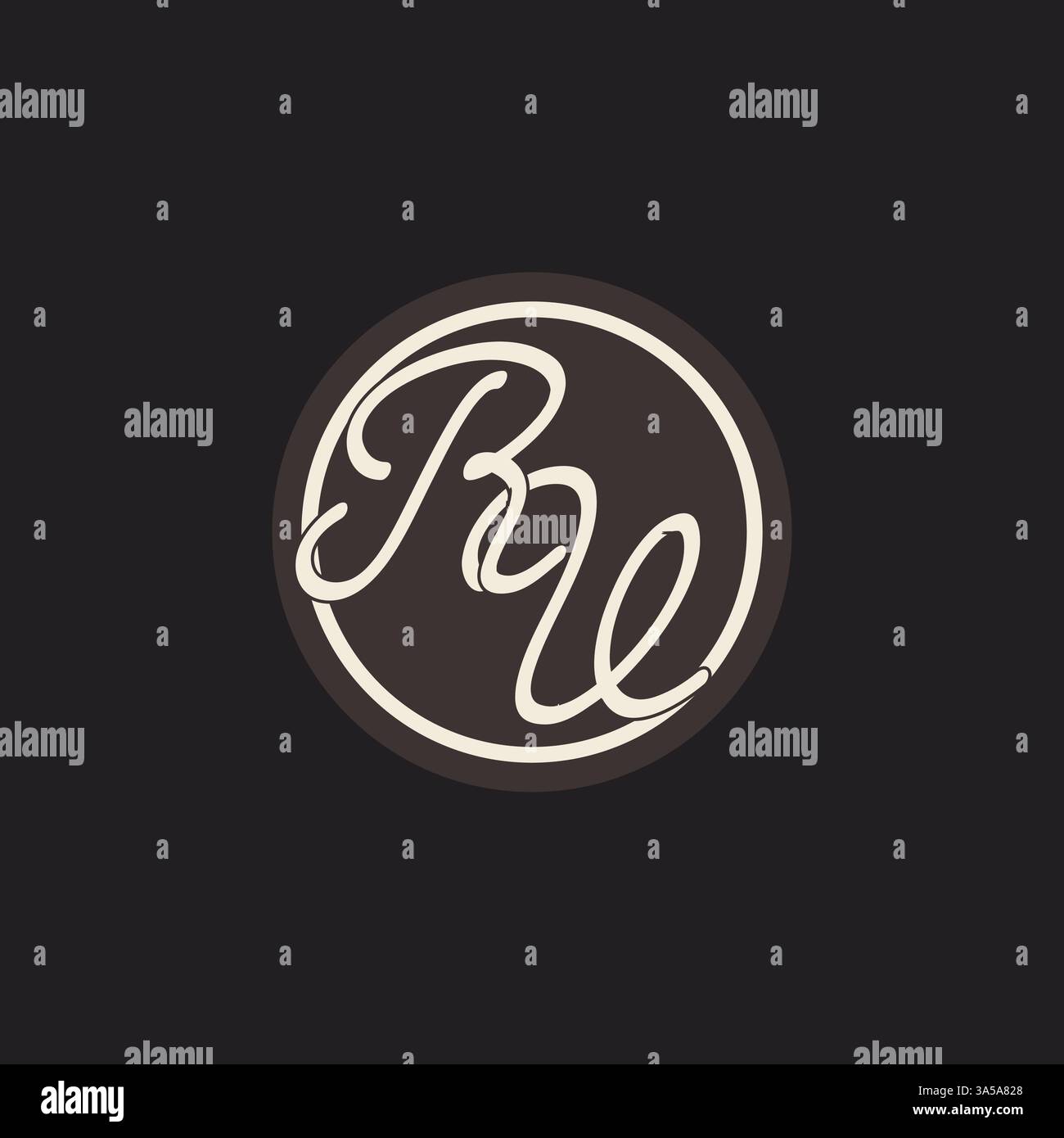 Initial letter RV monogram logo with simple and creative cirle line design ideas vector graphic Stock Vector