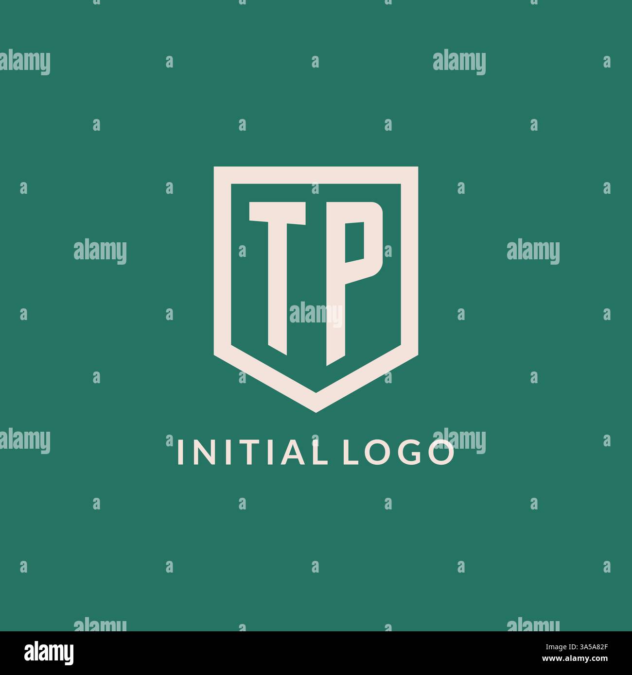 TP initial logo monogram shield geometric shape design vector graphic Stock Vector