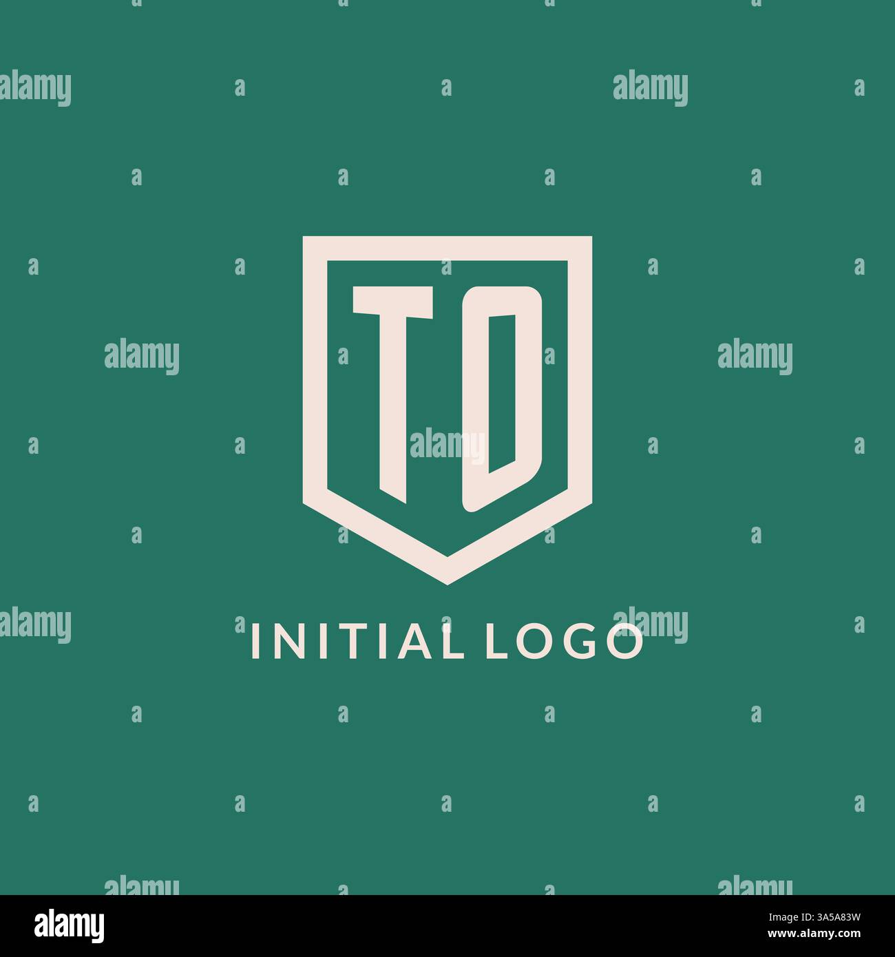 TO initial logo monogram shield geometric shape design vector graphic Stock Vector