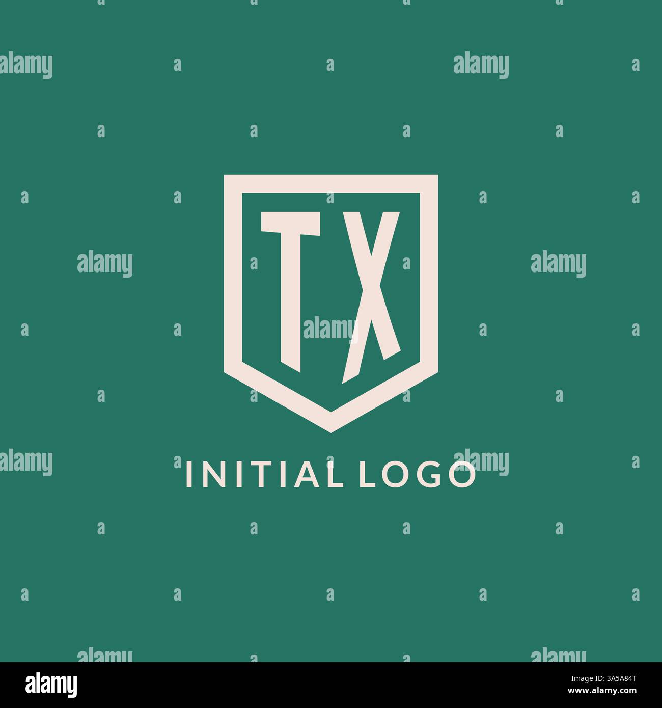 TX initial logo monogram shield geometric shape design vector graphic Stock Vector