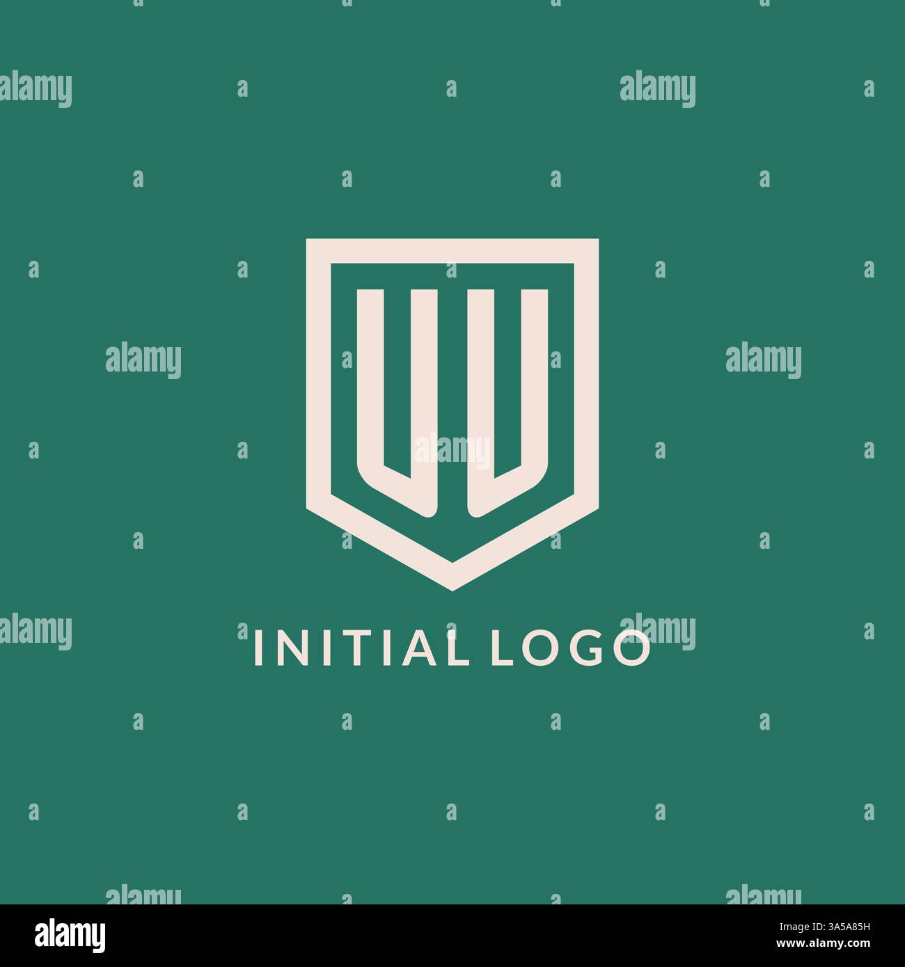 UU initial logo monogram shield geometric shape design vector graphic Stock Vector