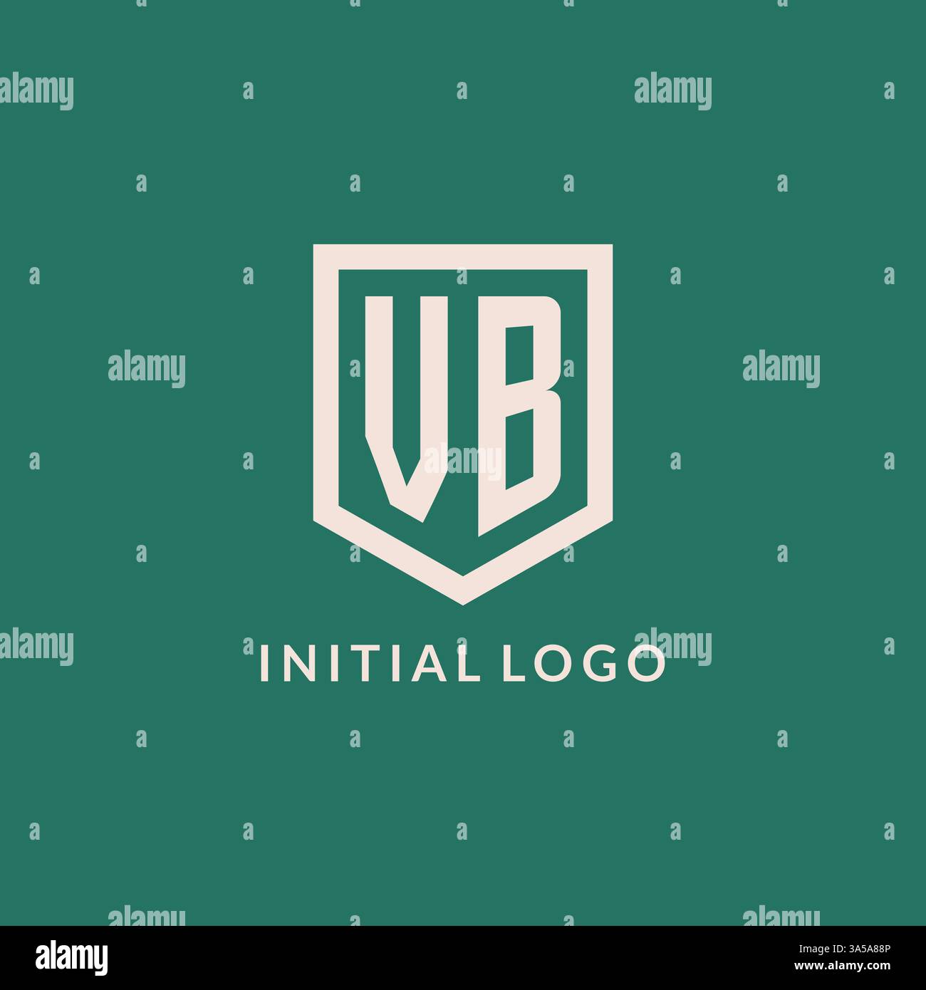 VB initial logo monogram shield geometric shape design vector graphic Stock Vector