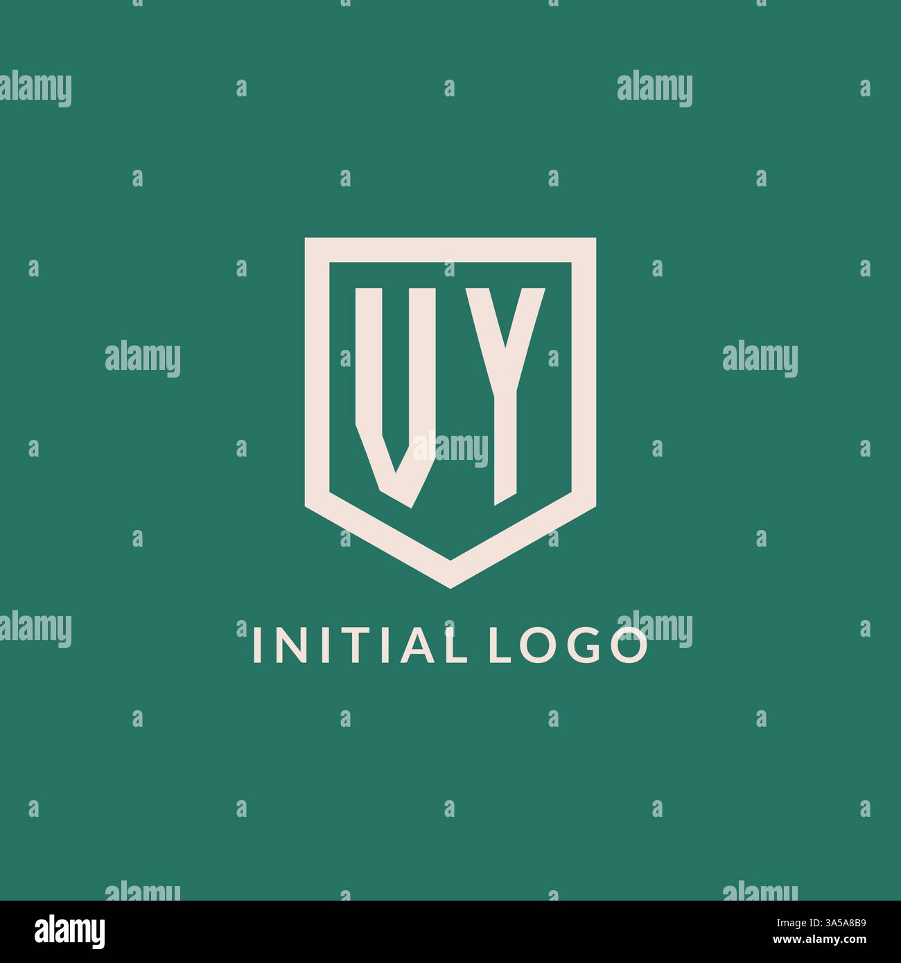 VY initial logo monogram shield geometric shape design vector graphic Stock Vector