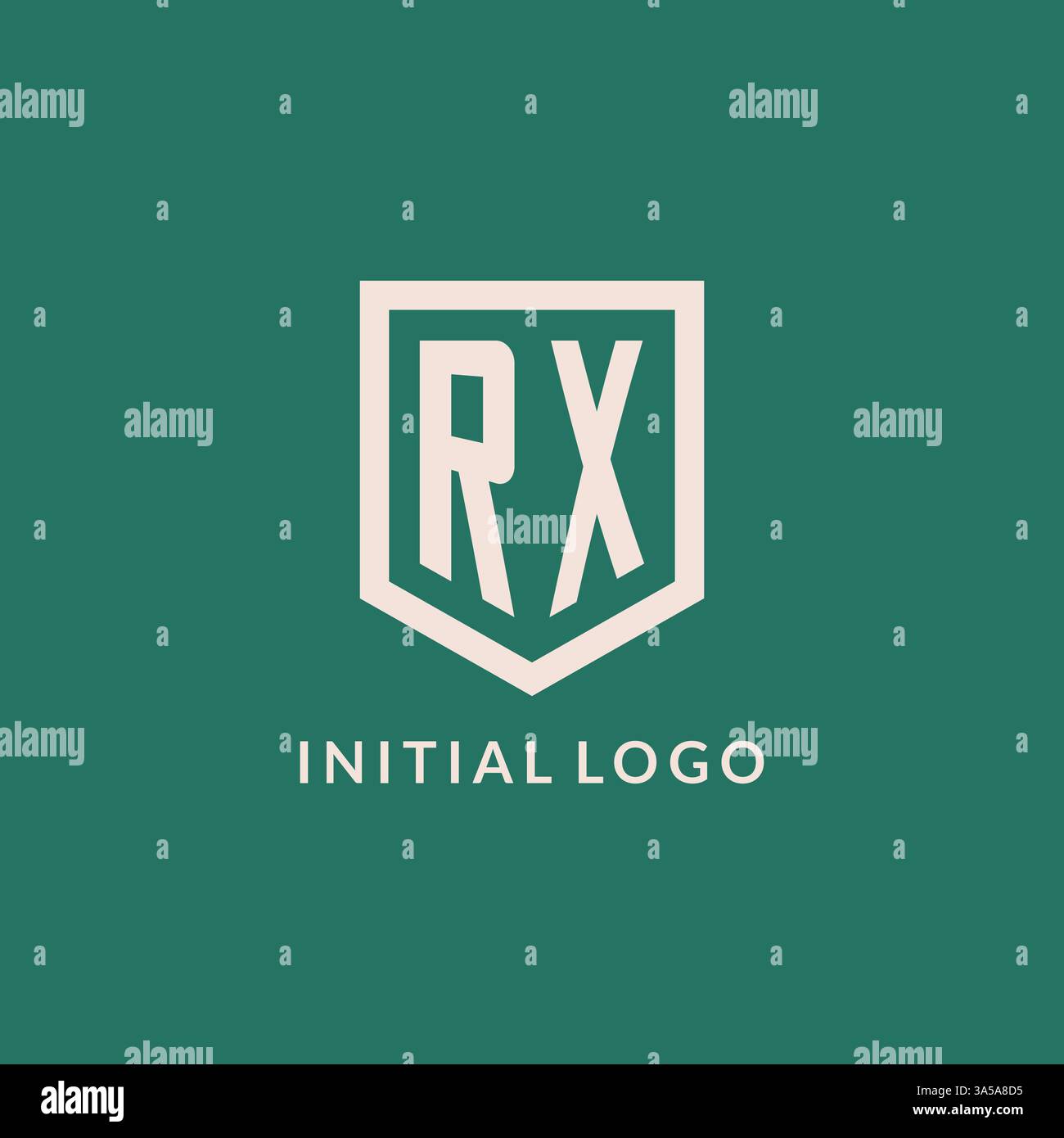 RX initial logo monogram shield geometric shape design vector graphic Stock Vector
