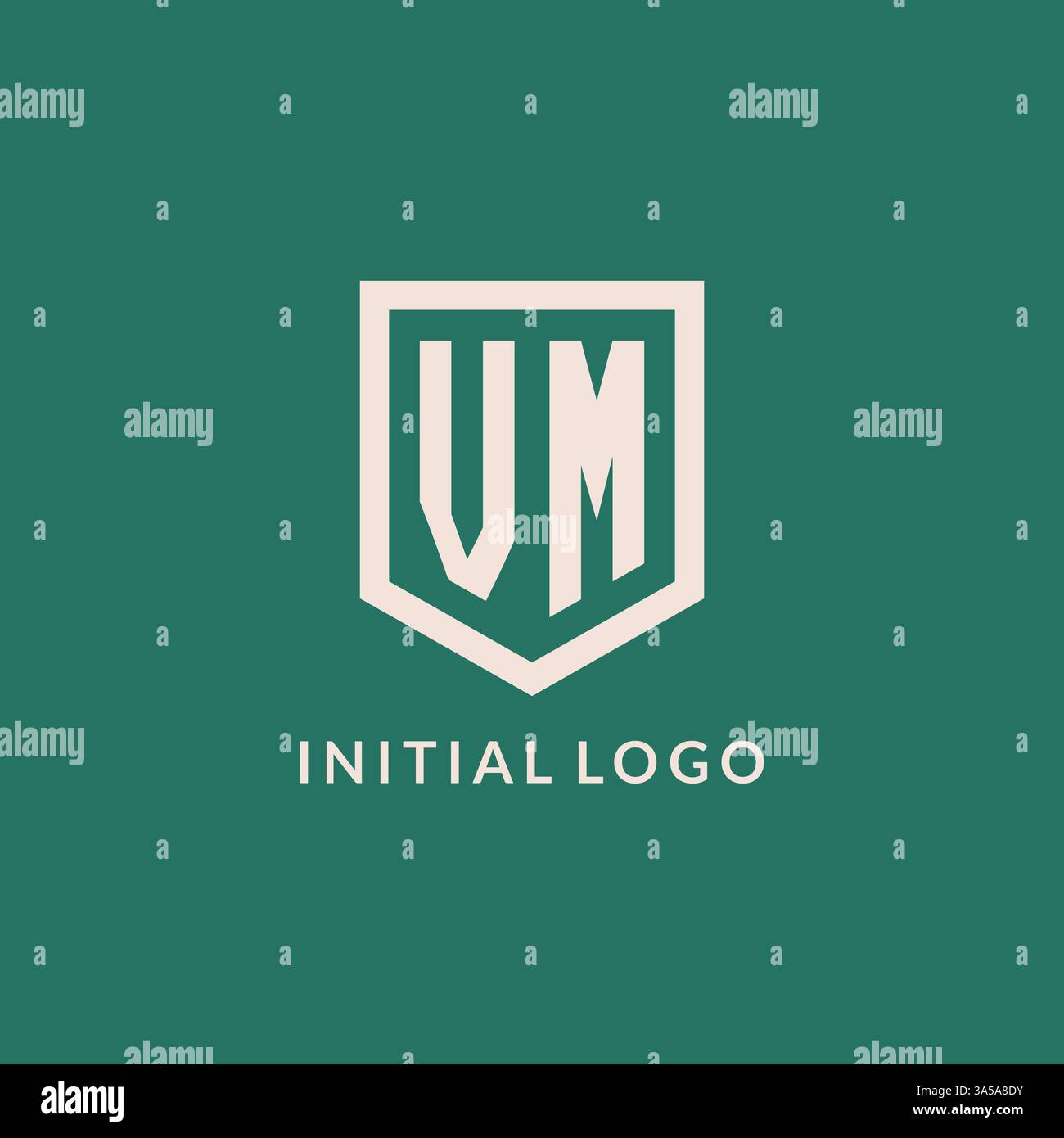 VM initial logo monogram shield geometric shape design vector graphic Stock Vector