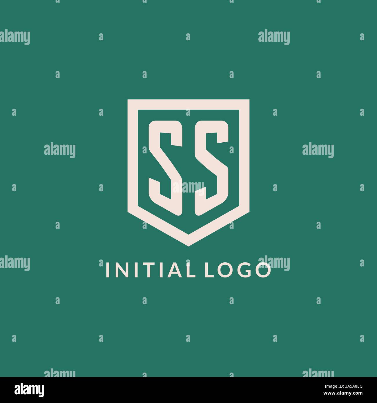 SS initial logo monogram shield geometric shape design vector graphic Stock Vector