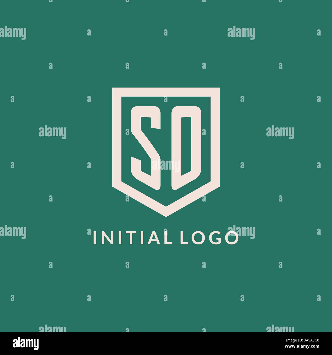 SO initial logo monogram shield geometric shape design vector graphic Stock Vector
