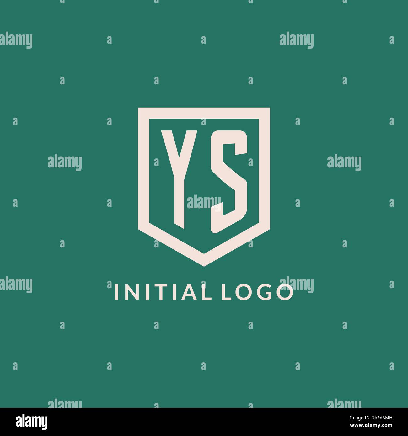 YS initial logo monogram shield geometric shape design vector graphic Stock Vector