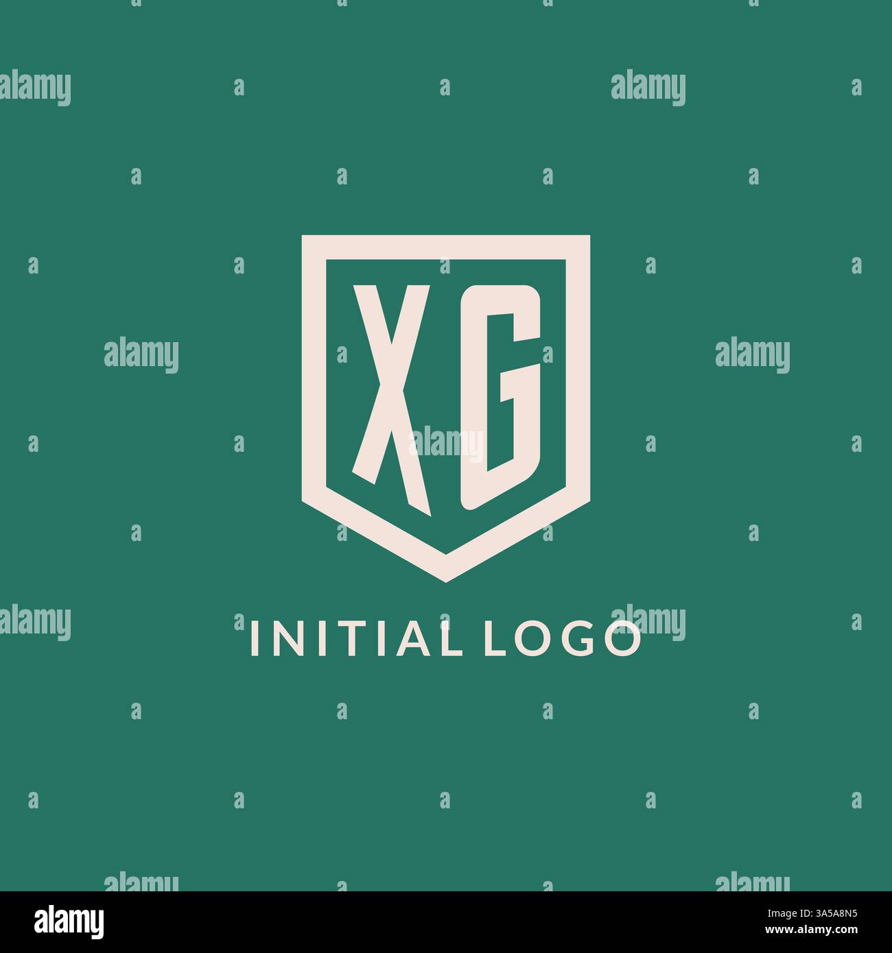 XG initial logo monogram shield geometric shape design vector graphic Stock Vector