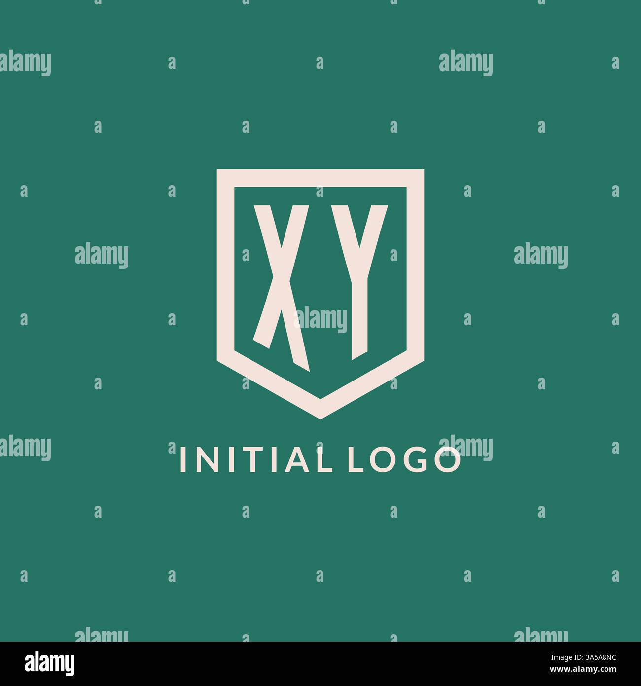 XY initial logo monogram shield geometric shape design vector graphic Stock Vector