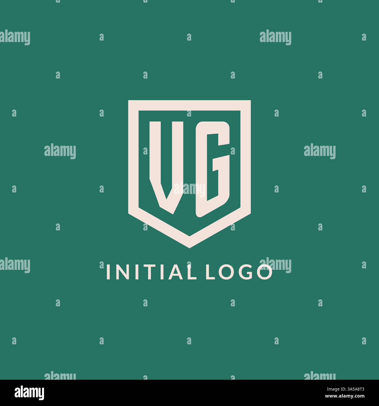 VG initial logo monogram shield geometric shape design vector graphic Stock Vector