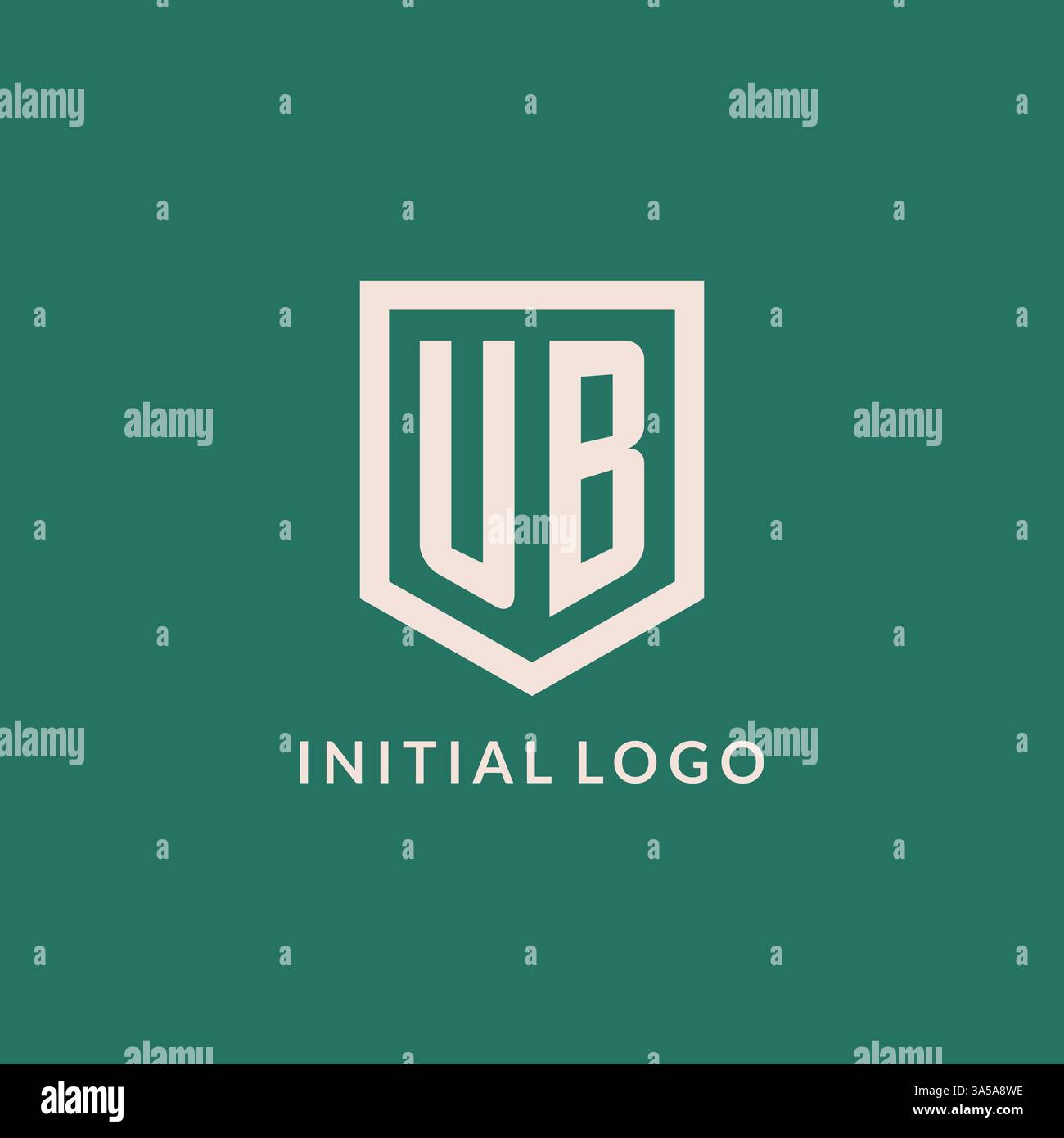 UB initial logo monogram shield geometric shape design vector graphic Stock Vector