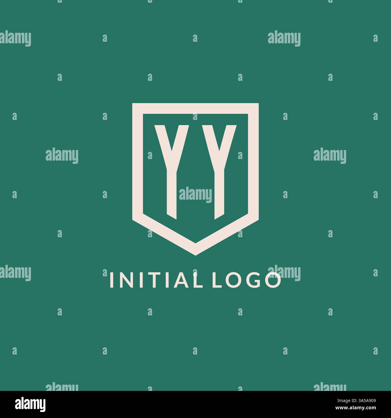 YY initial logo monogram shield geometric shape design vector graphic Stock Vector