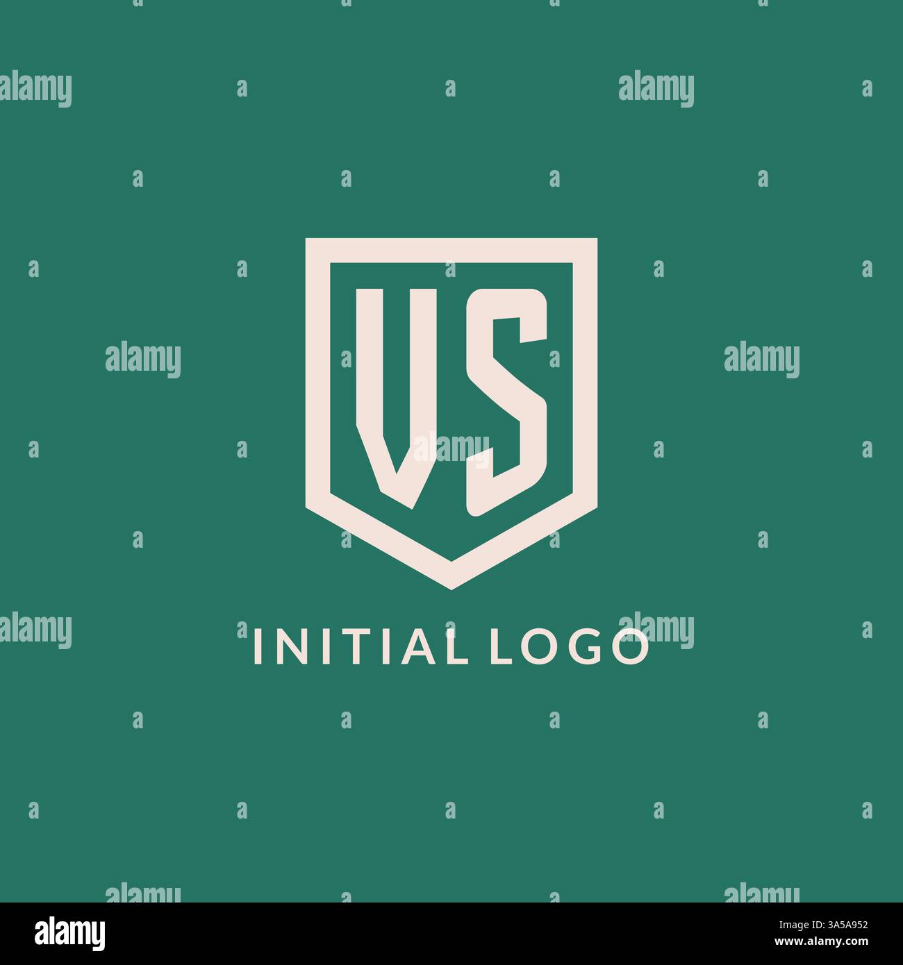 VS initial logo monogram shield geometric shape design vector graphic Stock Vector