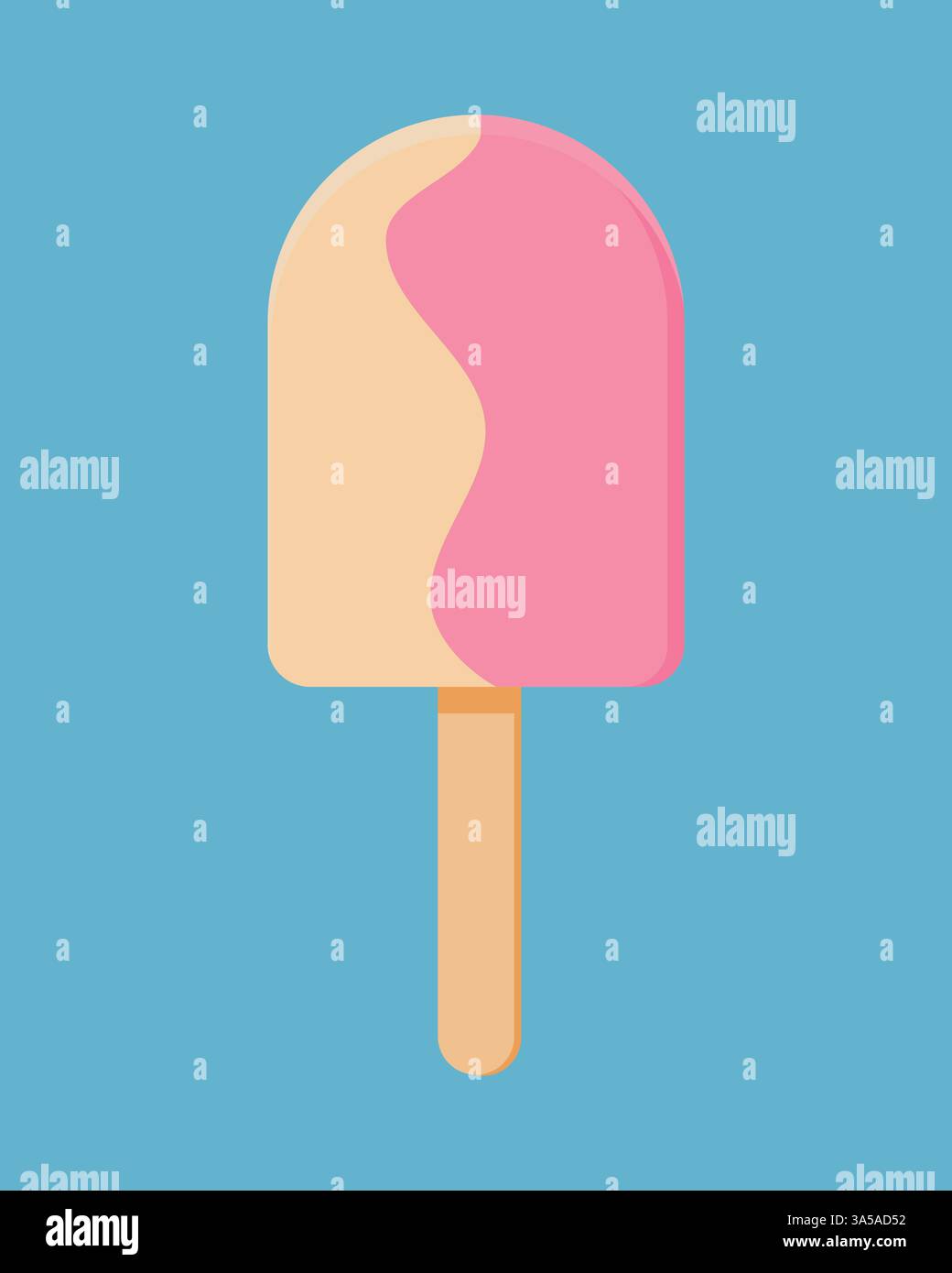 Refreshing ice cream on a stick - a minimalist vector illustration Stock Vector