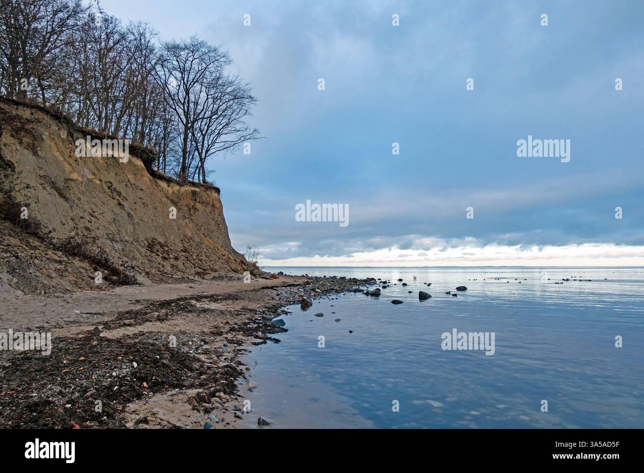 View of the coast of the Baltic Sea on the Brodtener Cliffs between the villages Travemünde and Niendorf, Germany Stock Photo