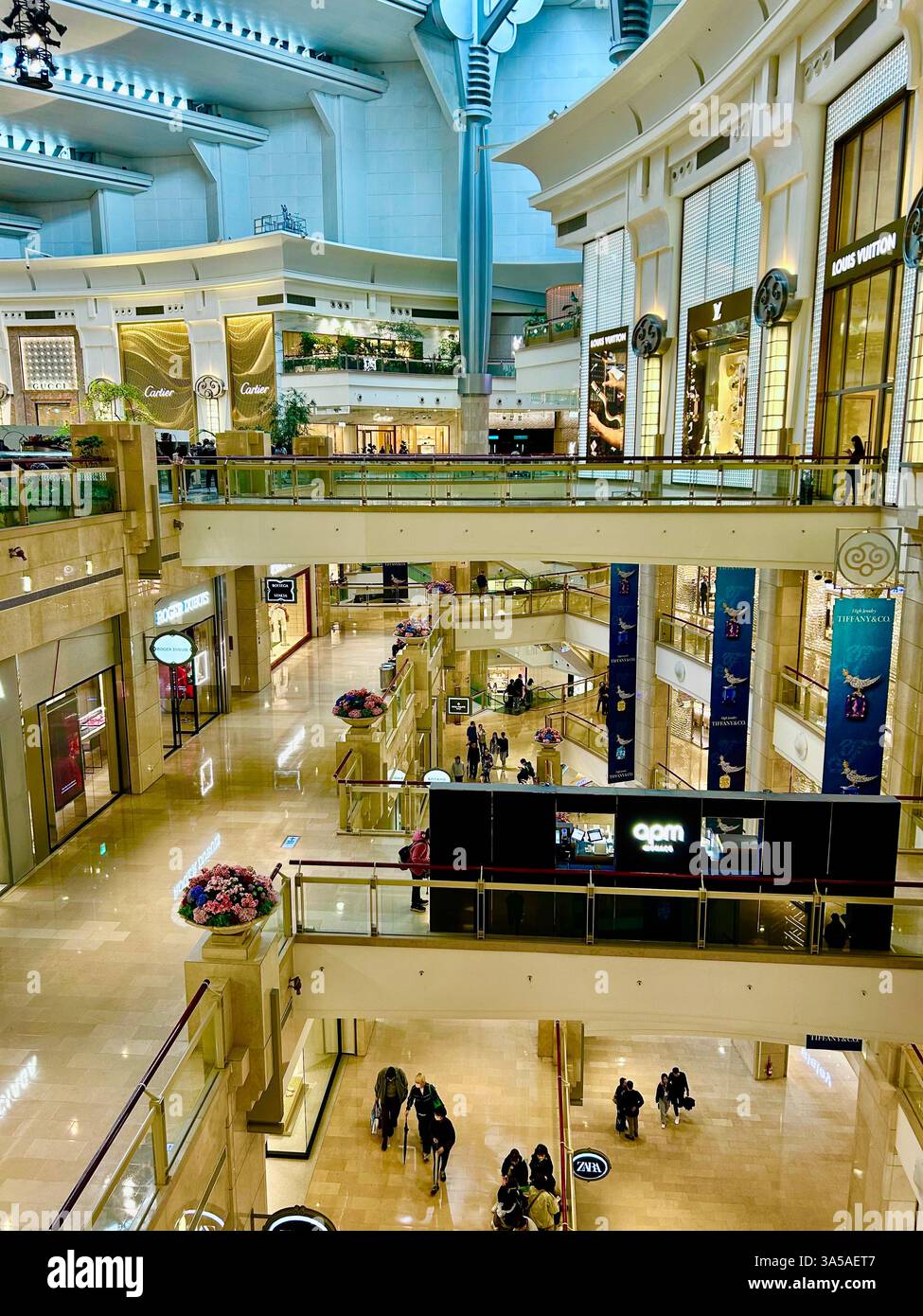Taipei, Taiwan, Crowd People, Taiwanese Families, Visiting, Inside View, Modern Shopping Center, Gardens Taipei 101 - Smartphone Captured Stock Image
