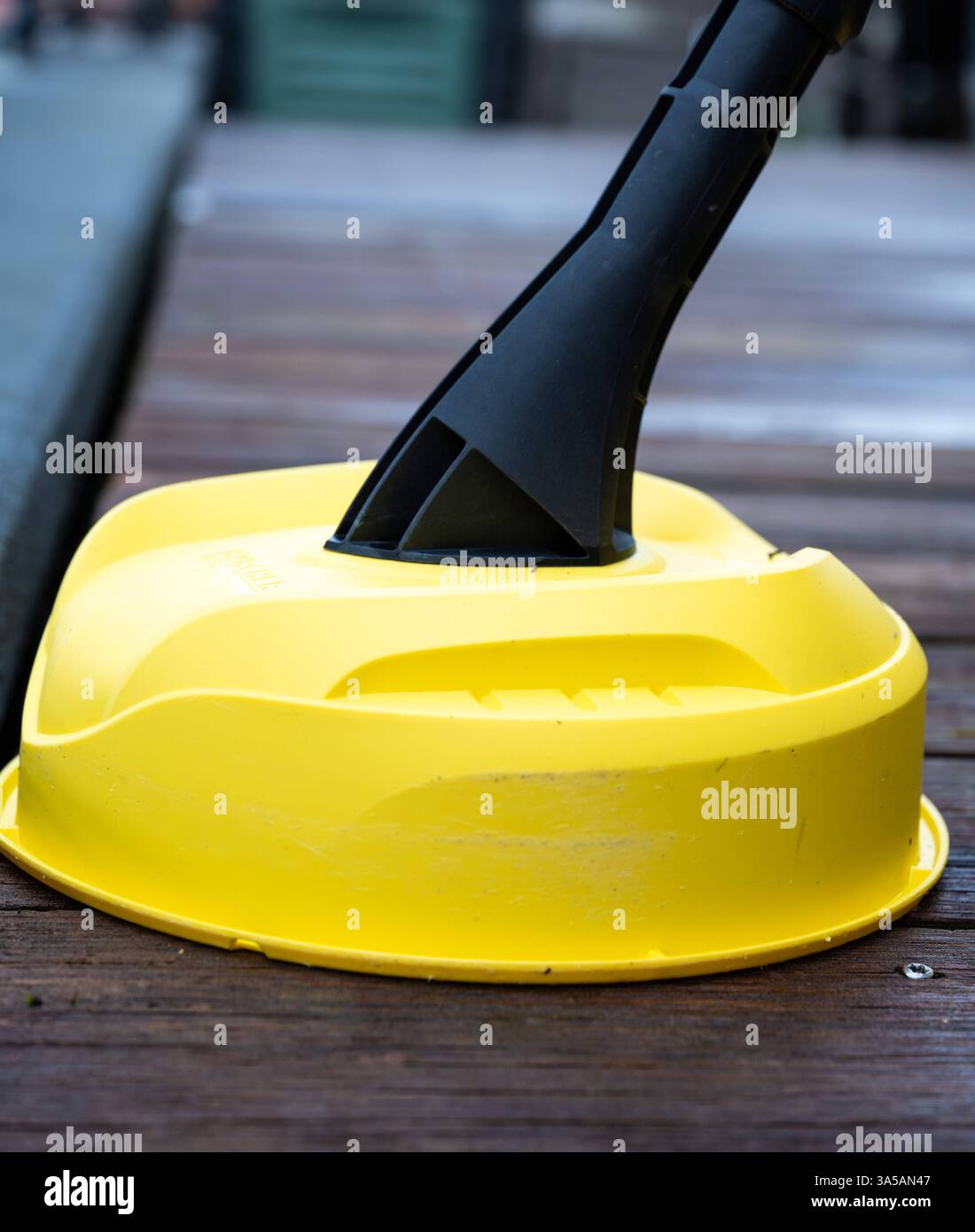 High pressure washer Kärcher K2, after cleaning a wooden terrace in Jette, Brussels, Belgium. March 21, 2025 Stock Photo
