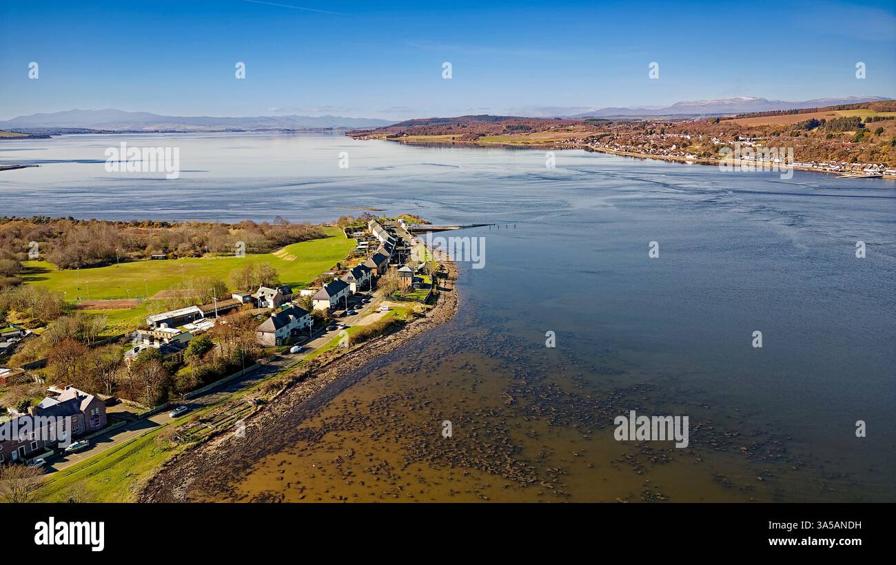 Inverness Scotland the Beauly Firth with houses on Kessock Road and ...