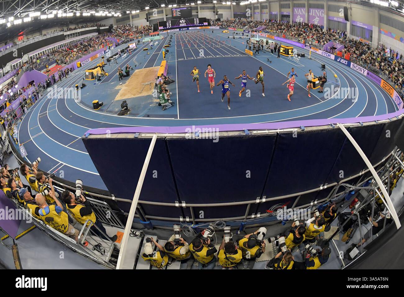 60m Mens hurdles final at the World Athletics Indoor Championships ...