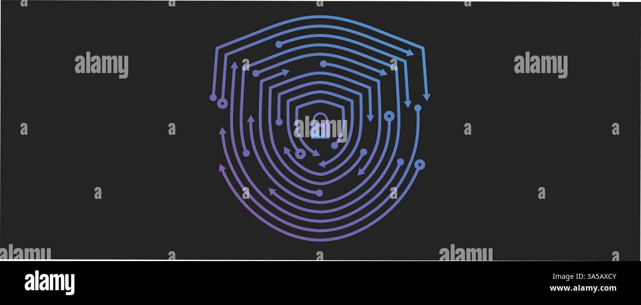 Cyber security protection devices from hacker attack Stock Vector